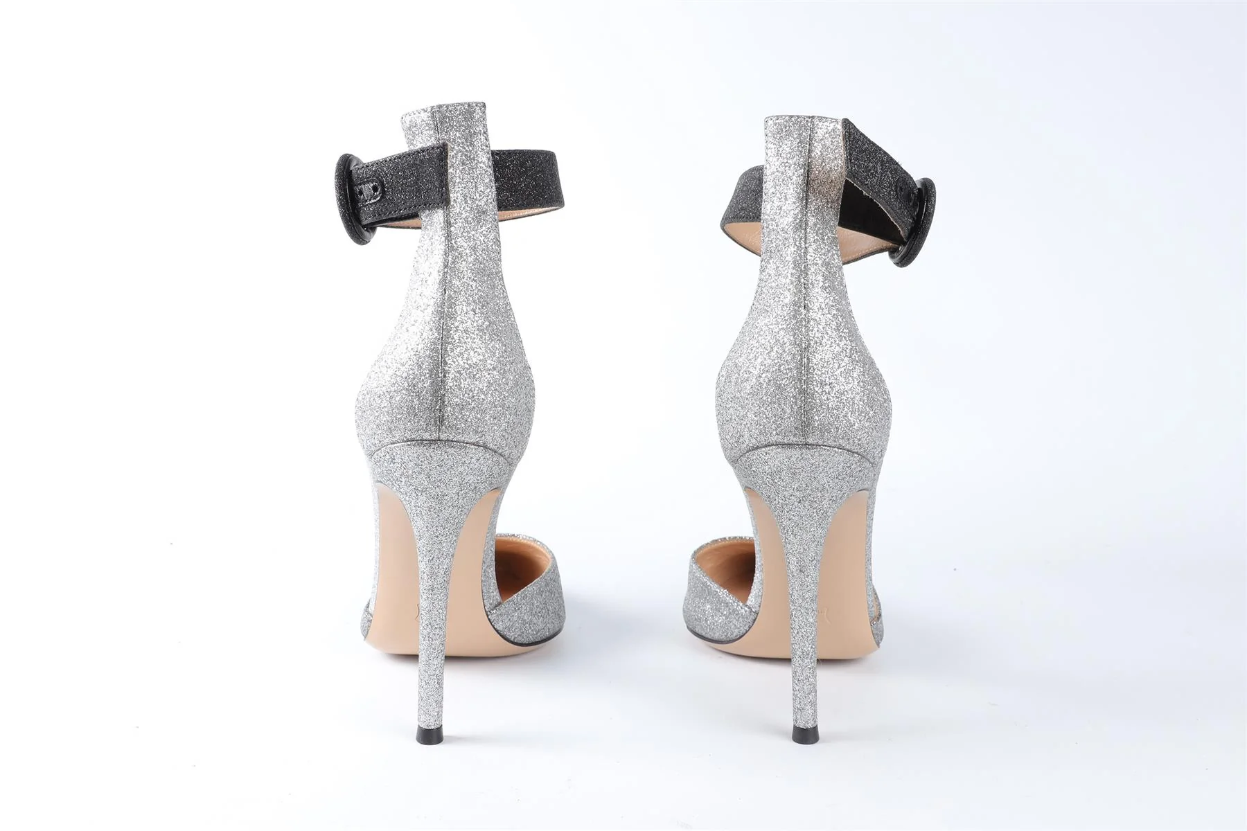 GIANVITO ROSSI SILVER GLITTER PUMPS EU 37 UK 4 US 7 - Image 5