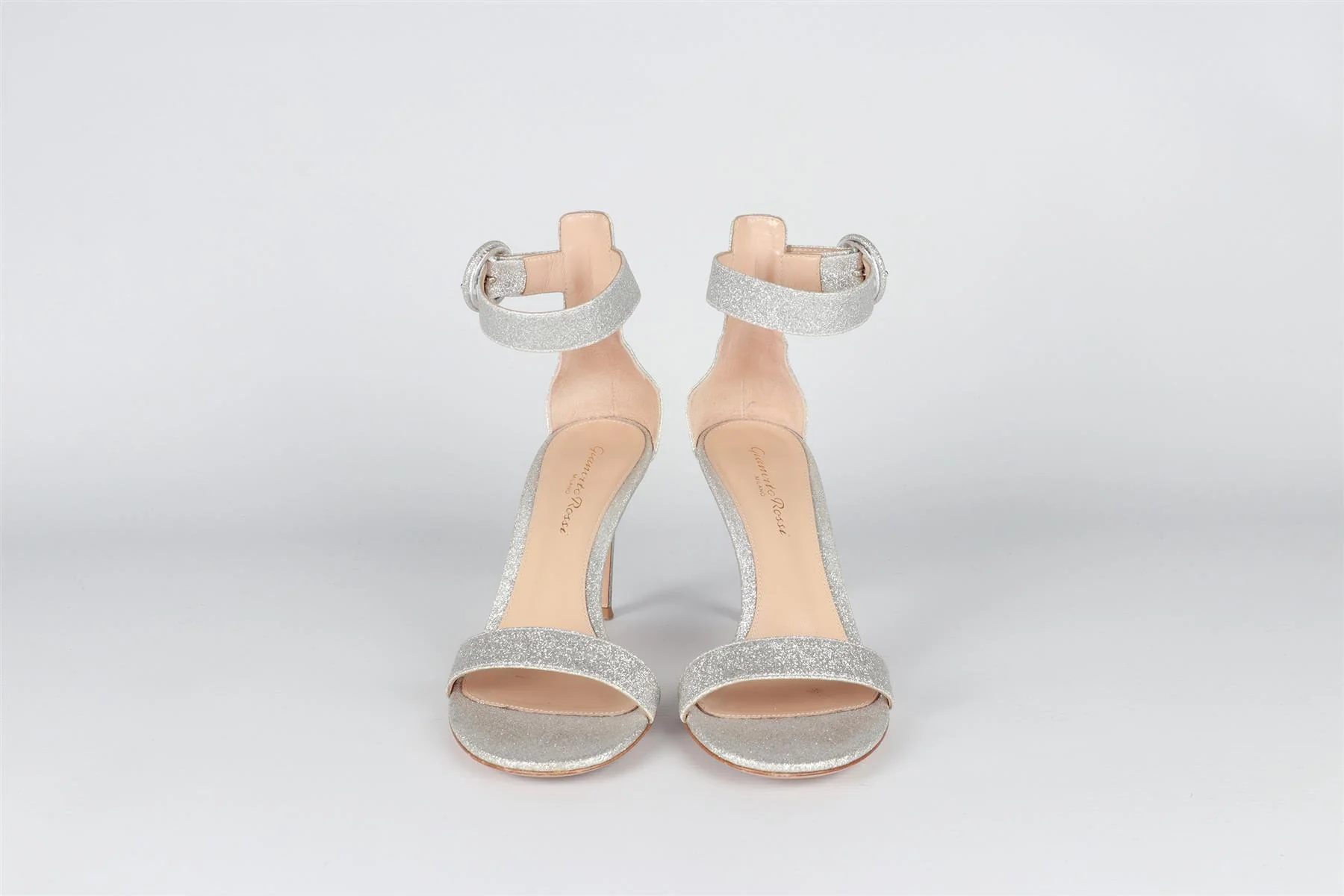 GIANVITO ROSSI SILVER GLITTER SANDALS EU 37 UK 4 US 7 - Image 3