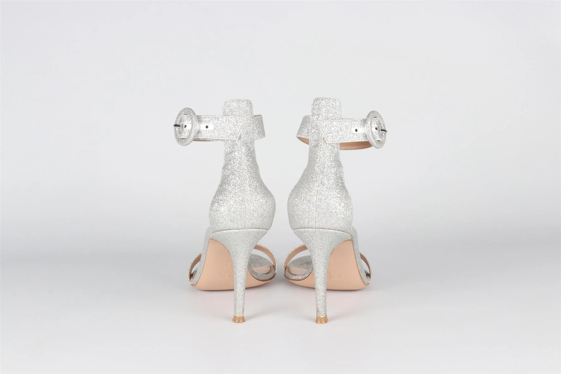 GIANVITO ROSSI SILVER GLITTER SANDALS EU 37 UK 4 US 7 - Image 5