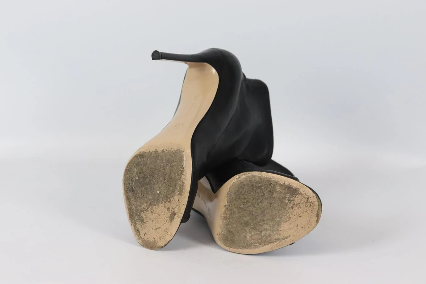 GIANVITO ROSSI STRETCH LEATHER PEEP TOE ANKLE BOOTS EU 38.5 UK 5.5 US 8.5 - Image 5