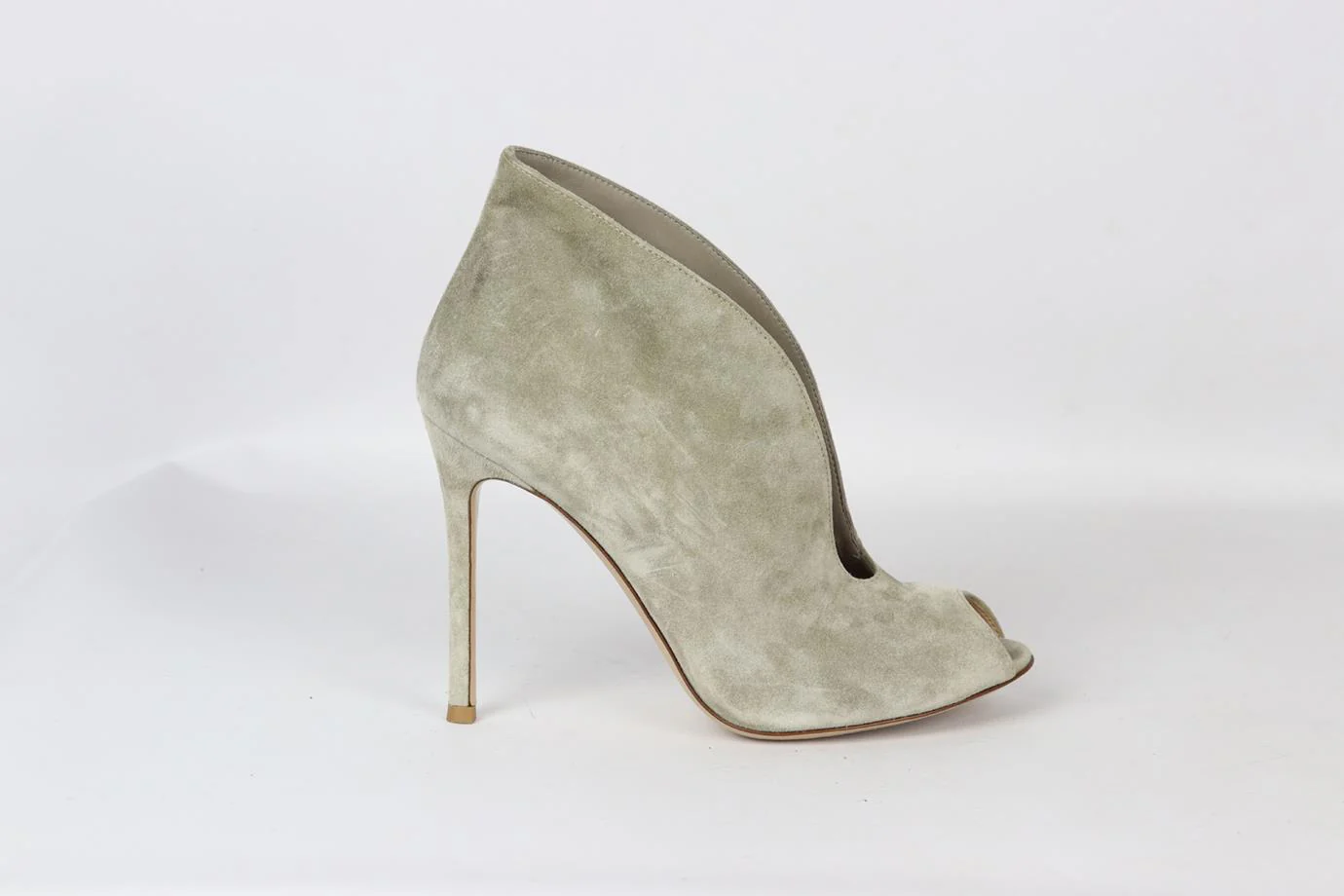 GIANVITO ROSSI SUEDE PEEP TOE ANKLE BOOTS EU 38 UK 5 US 8 - Image 2
