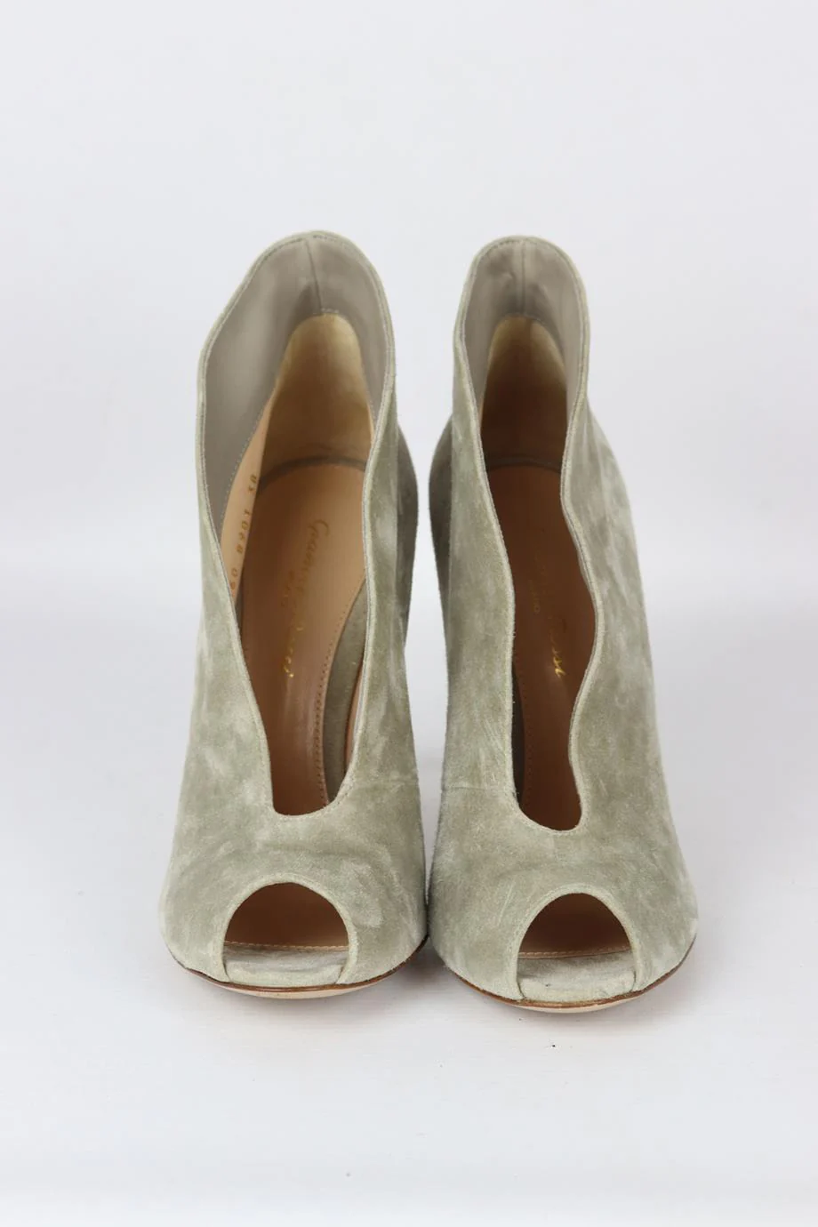 GIANVITO ROSSI SUEDE PEEP TOE ANKLE BOOTS EU 38 UK 5 US 8 - Image 3
