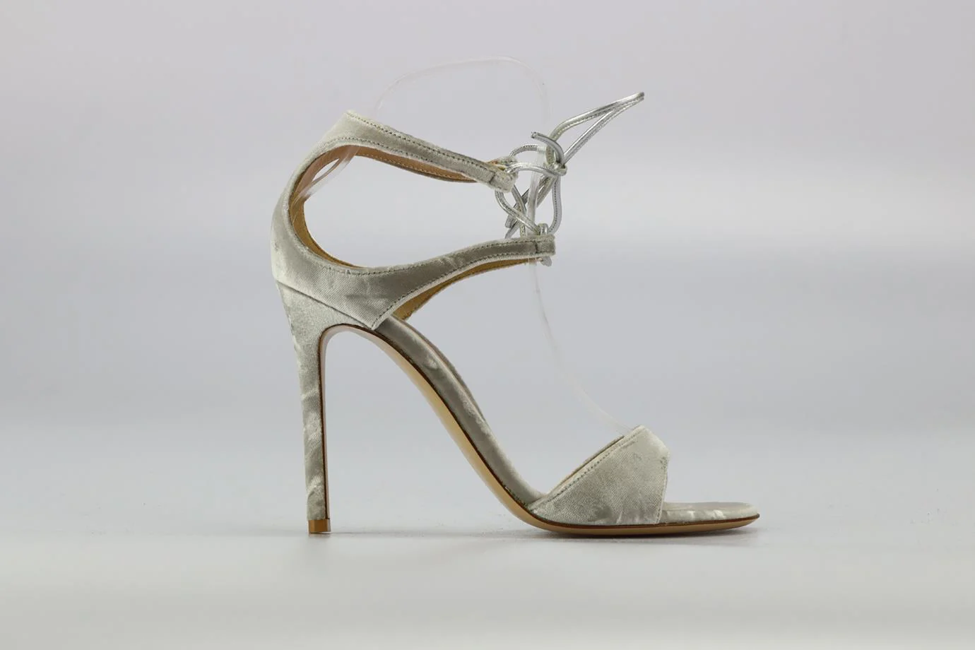 GIANVITO ROSSI TIE FRONT VELVET SANDALS EU 38 UK 5 US 8 - Image 2
