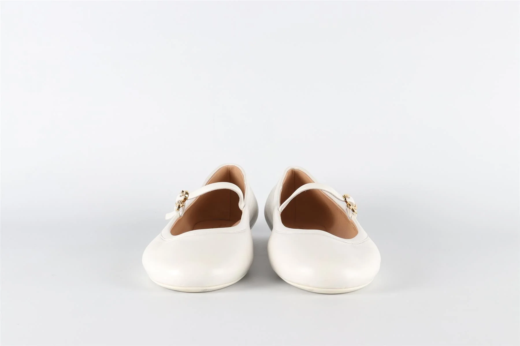GIANVITO ROSSI WHITE LEATHER BALLET FLATS EU 38 UK 5 US 8 - Image 3