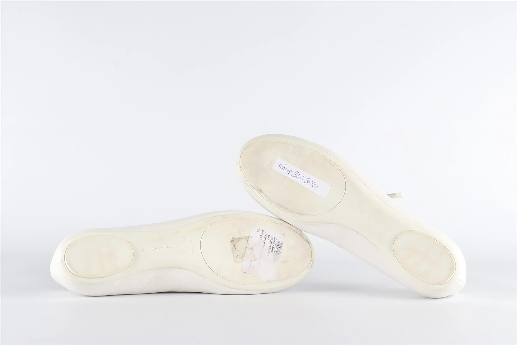 GIANVITO ROSSI WHITE LEATHER BALLET FLATS EU 38 UK 5 US 8 - Image 6