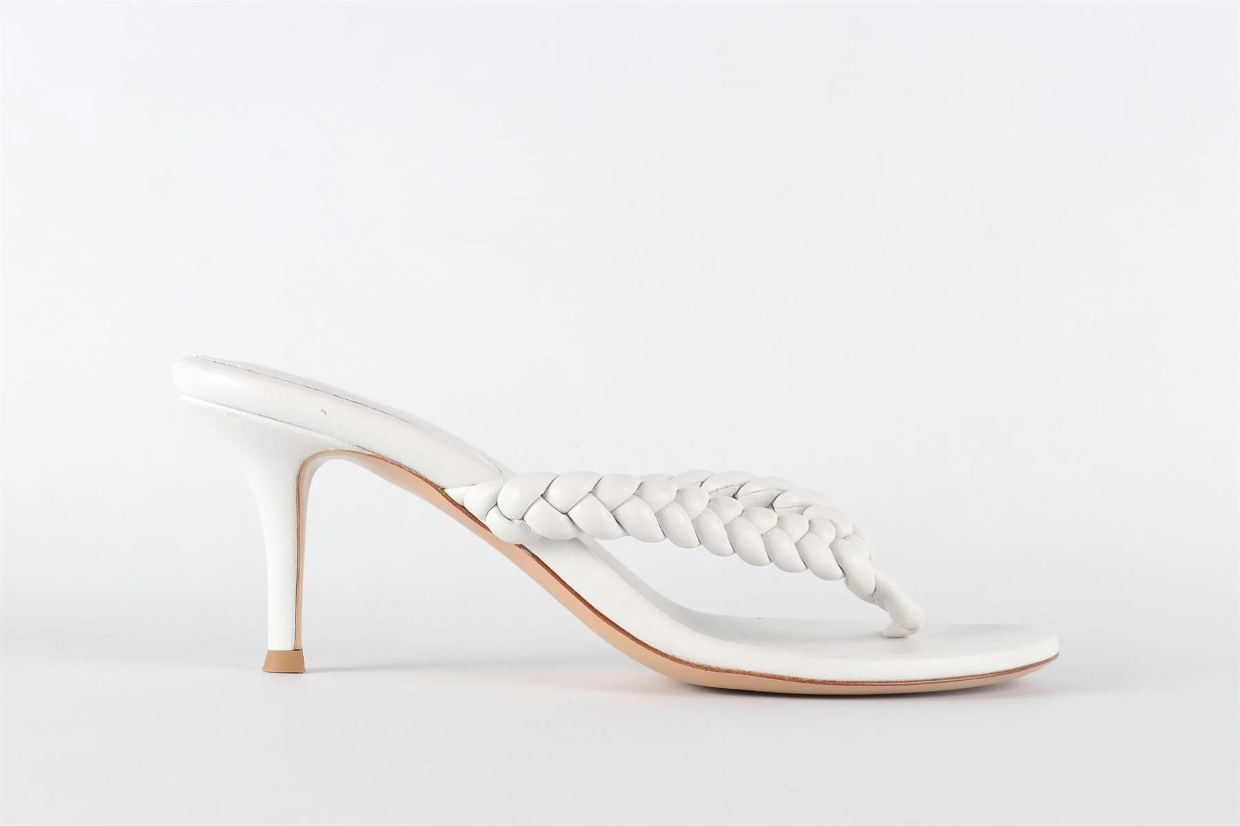 GIANVITO ROSSI WHITE LEATHER THONG SANDALS EU 39 UK 6 US 9 - Image 2