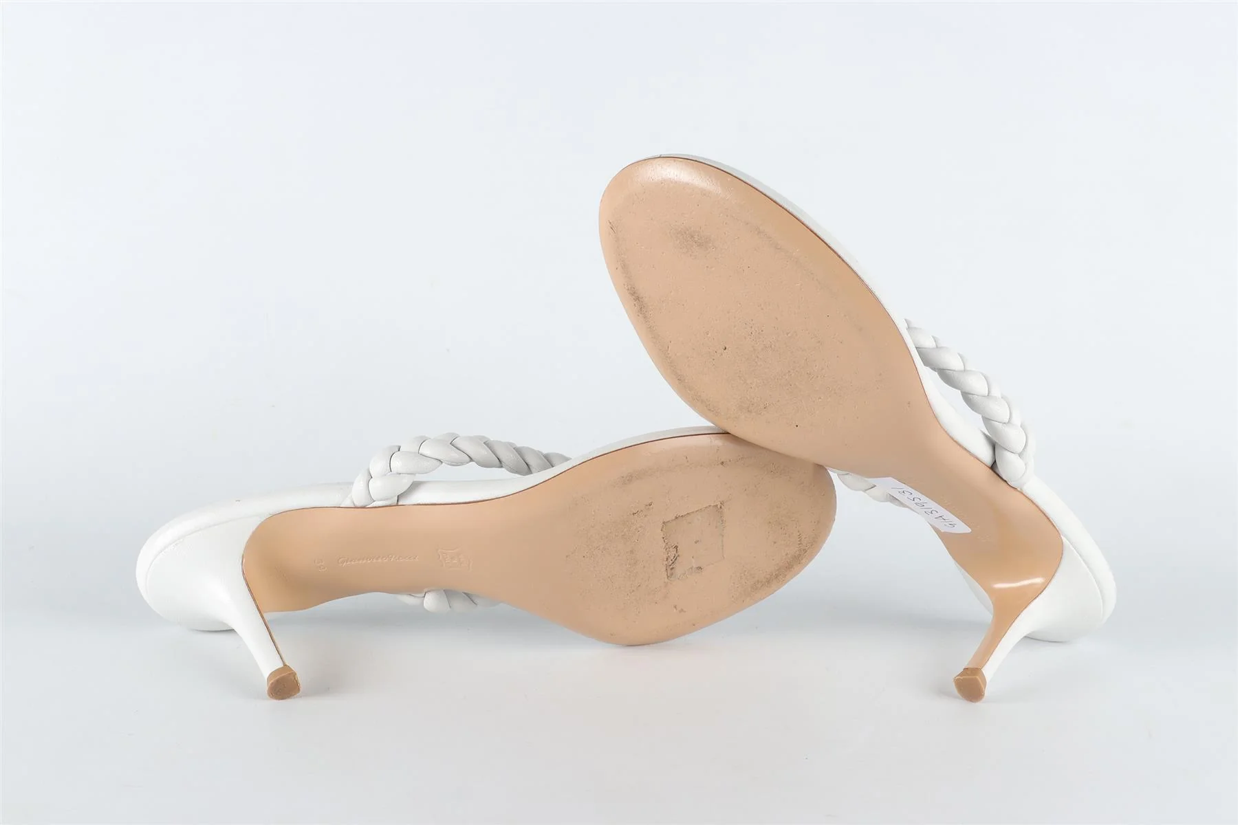 GIANVITO ROSSI WHITE LEATHER THONG SANDALS EU 39 UK 6 US 9 - Image 6
