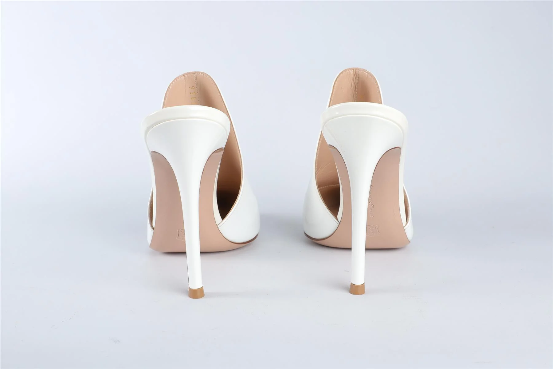 GIANVITO ROSSI WHITE PATENT LEATHER MULES EU 37 UK 4 US 7 - Image 5