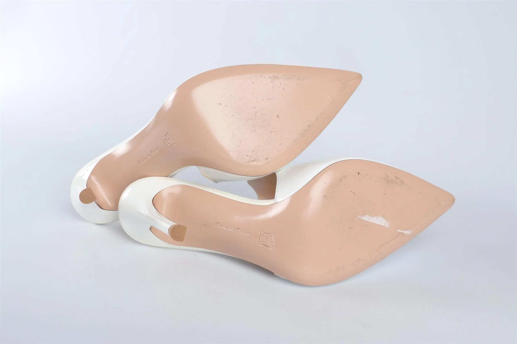 GIANVITO ROSSI WHITE PATENT LEATHER MULES EU 37 UK 4 US 7 - Image 6