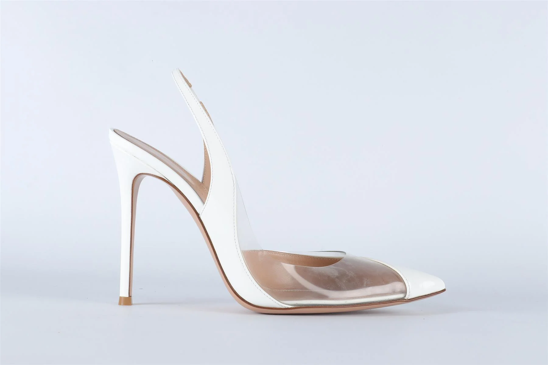 GIANVITO ROSSI WHITE PATENT LEATHER SLINGBACK PUMPS EU 40 UK 7 US 10 - Image 2