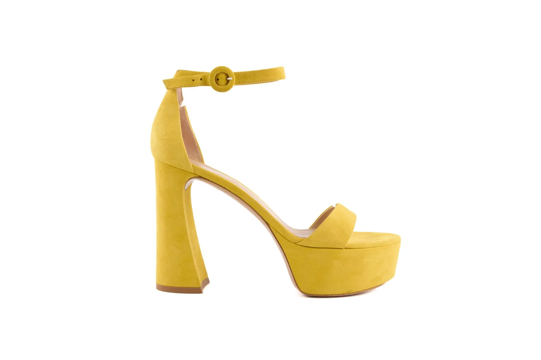 GIANVITO ROSSI YELLOW SUEDE PLATFORM SANDALS EU 39.5 UK 6.5 US 9.5 - Image 2