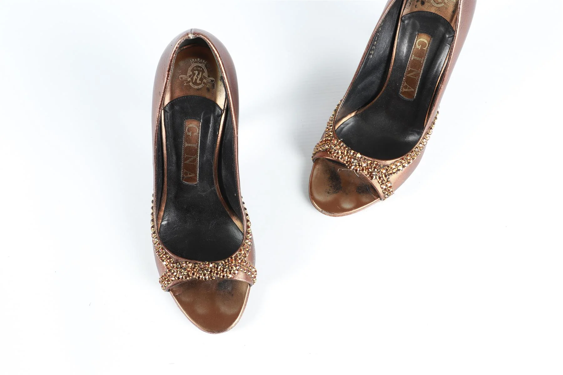 GINA BRONZE LEATHER PUMPS - Image 4