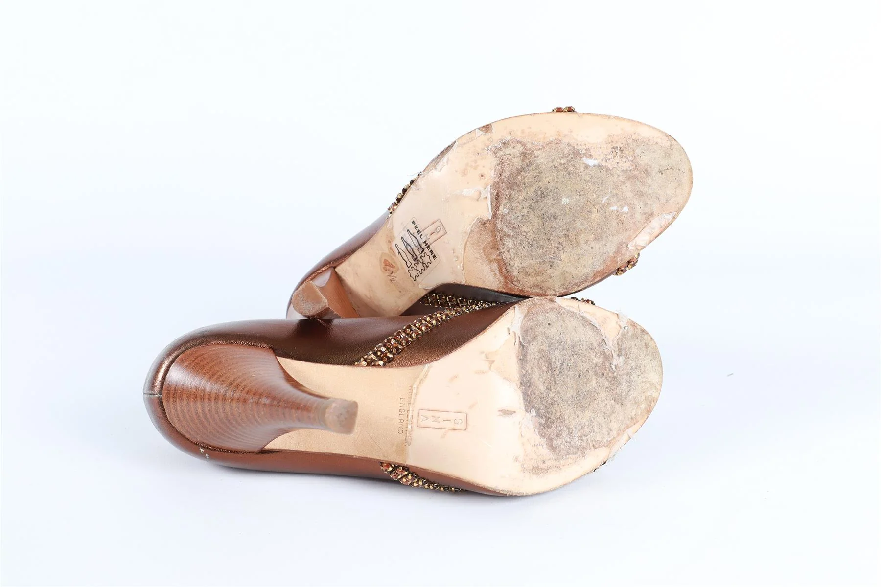 GINA BRONZE LEATHER PUMPS - Image 6