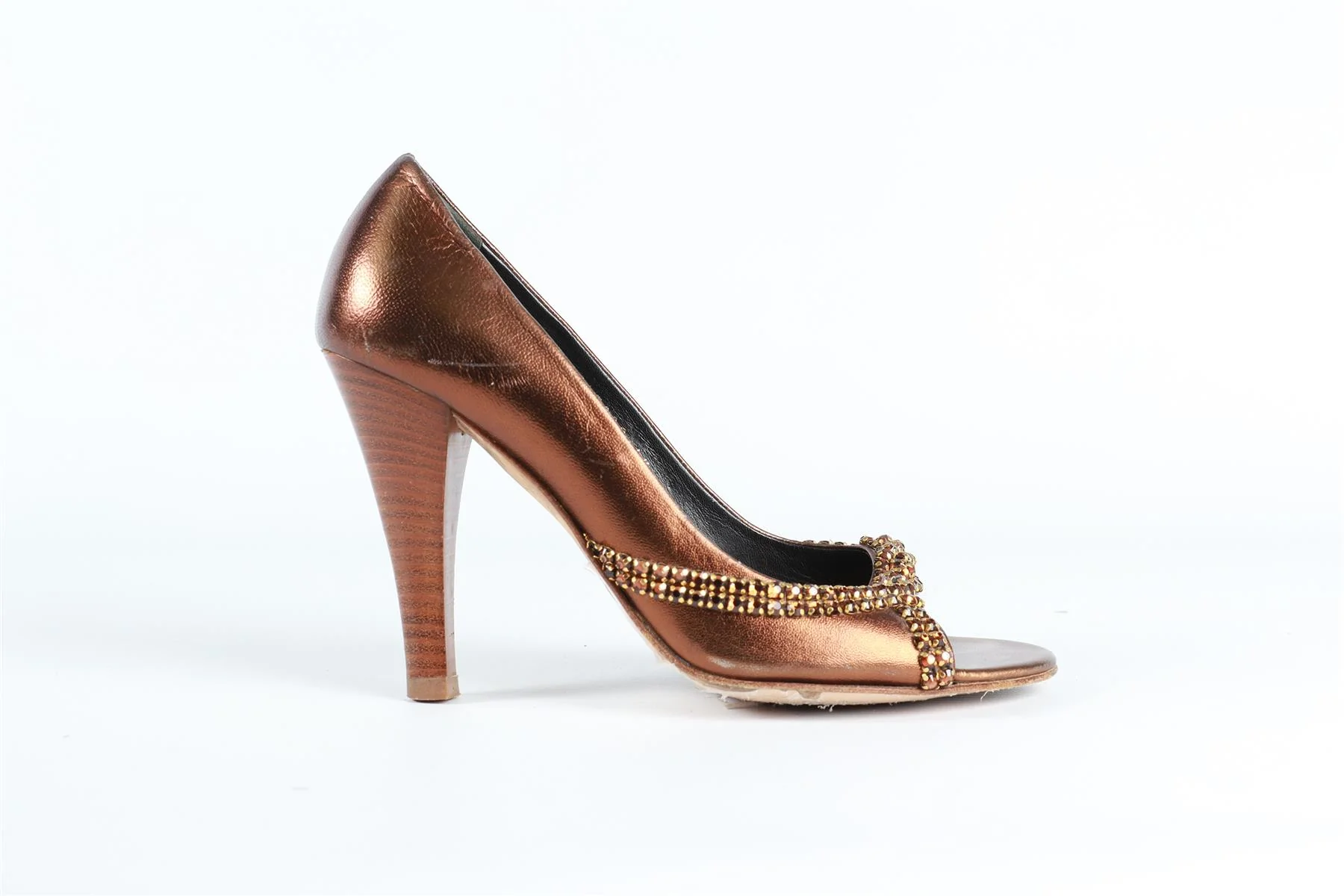 GINA BRONZE LEATHER PUMPS - Image 8