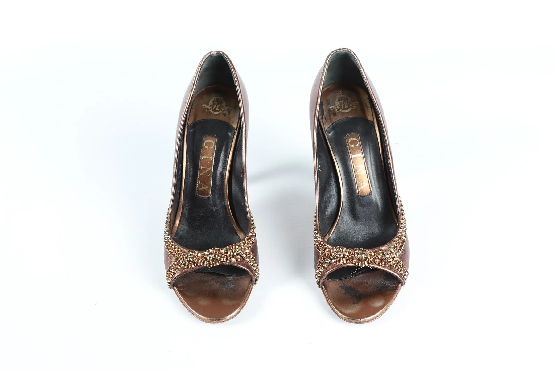 GINA BRONZE LEATHER PUMPS - Image 9