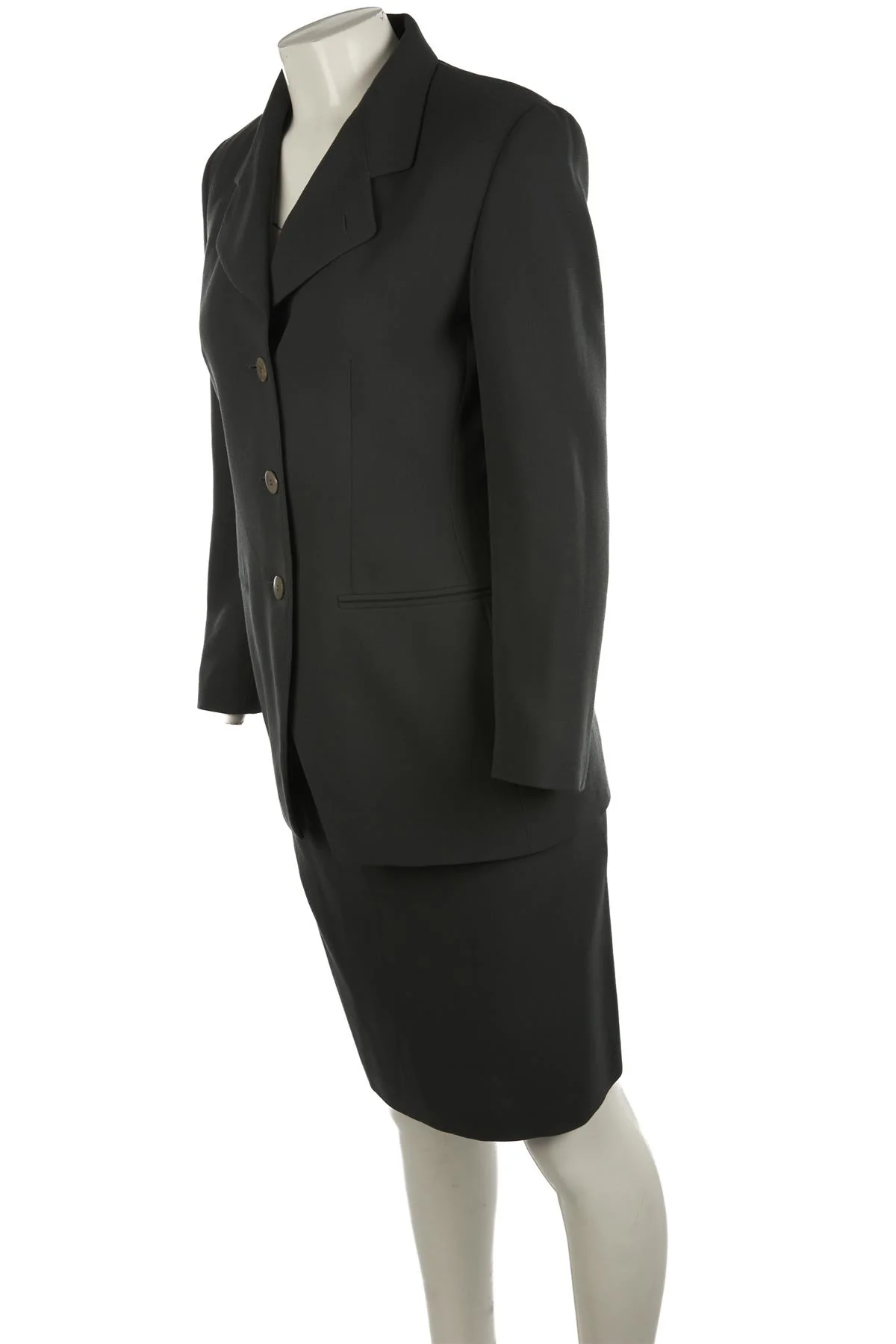 GIORGIO ARMANI GREEN VINTAGE WOOL SKIRT SUIT IT 40 UK 8 - Image 3