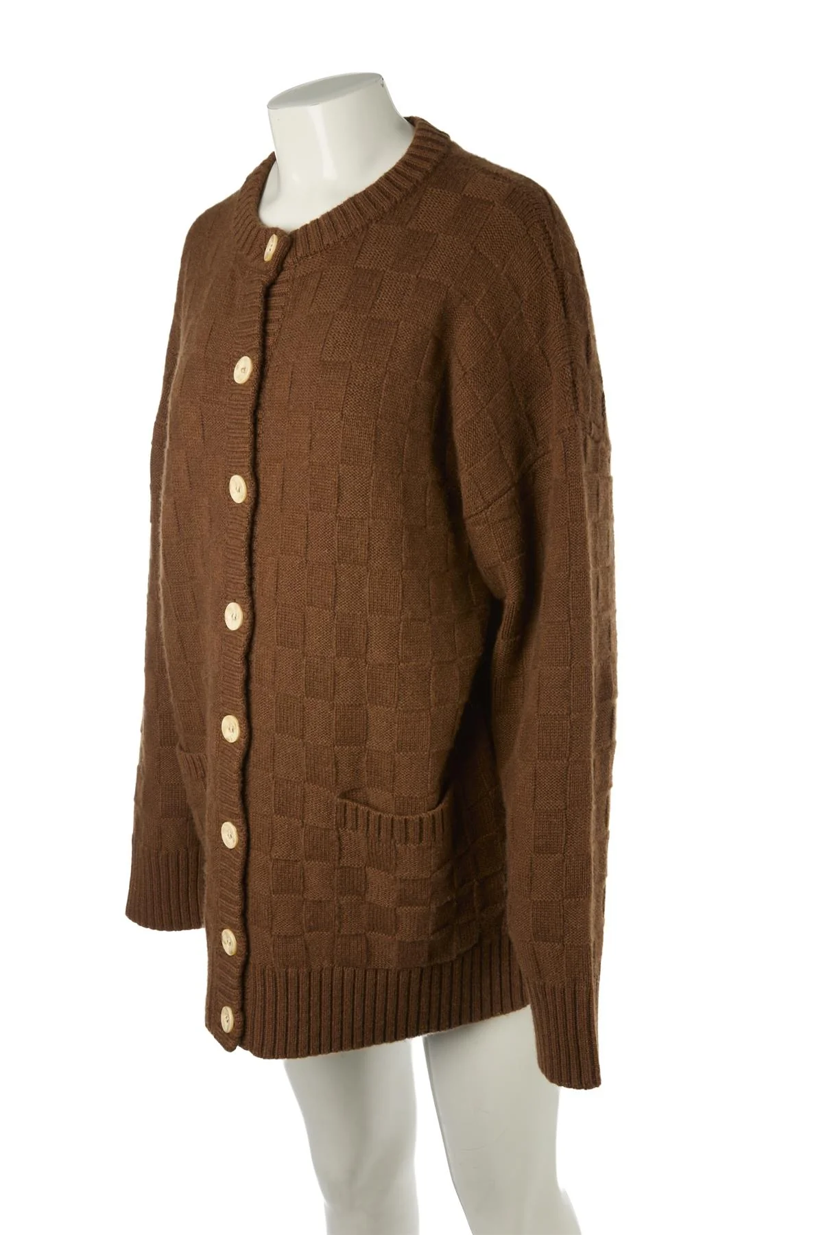 GIULIVA HERITAGE BROWN CASHMERE CARDIGAN SMALL - Image 3