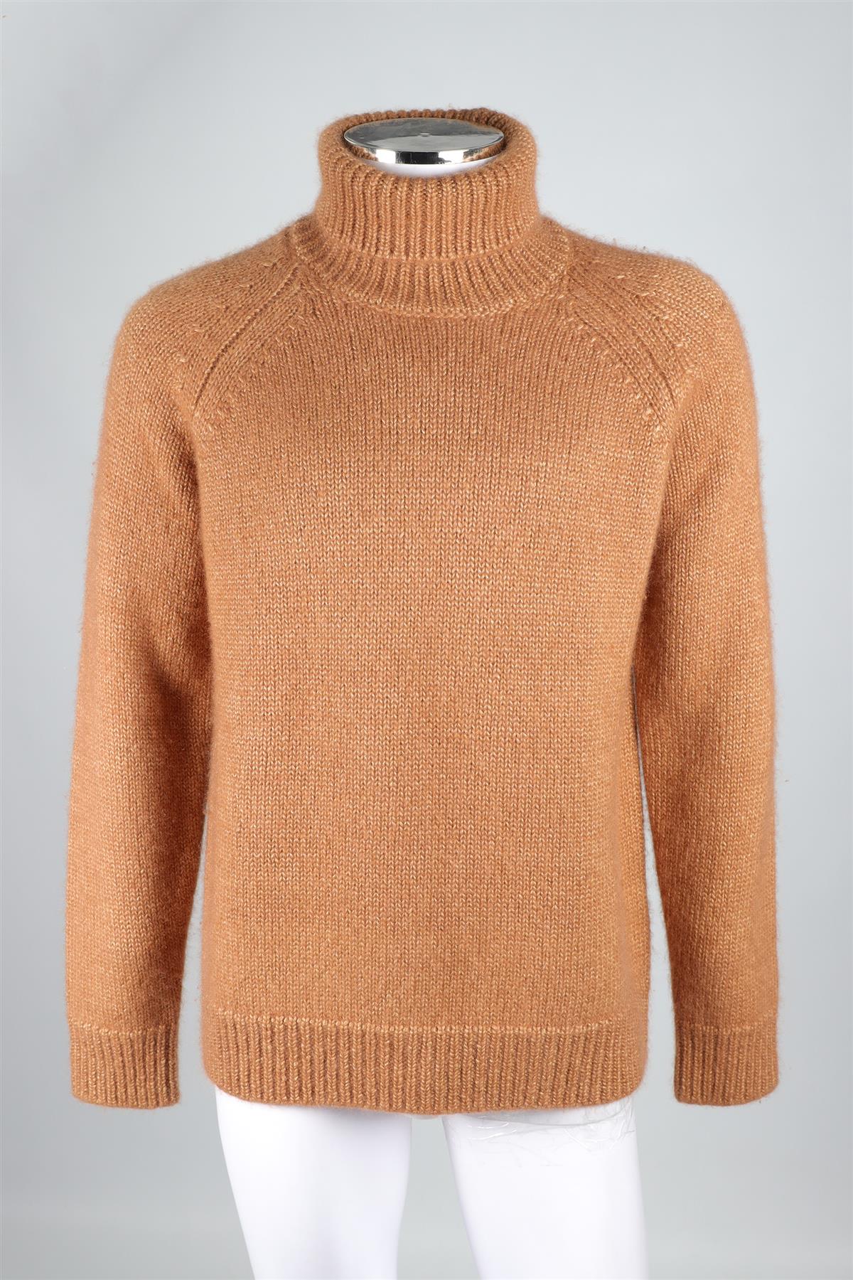 GIULIVA HERITAGE BROWN MEN'S CASHMERE SWEATER SMALL - Image 2