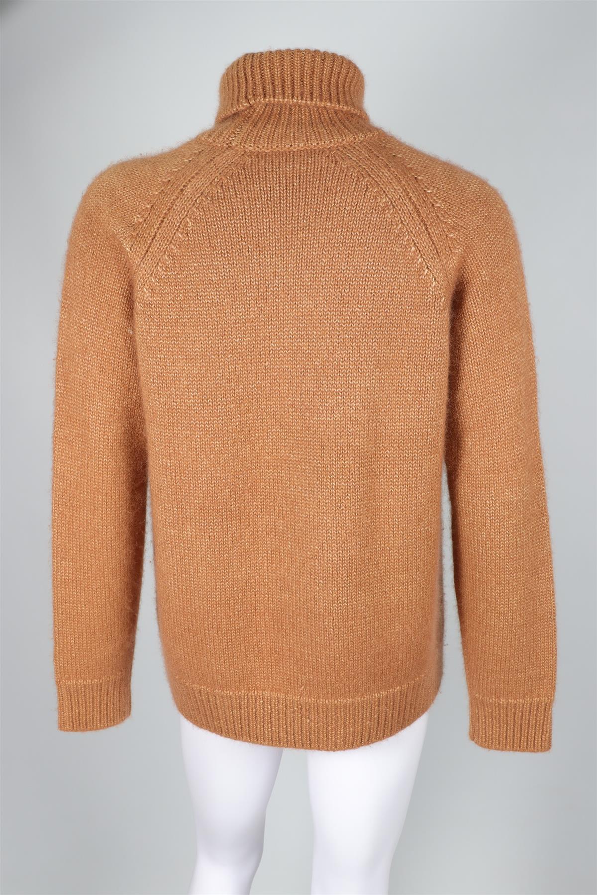GIULIVA HERITAGE BROWN MEN'S CASHMERE SWEATER SMALL - Image 4