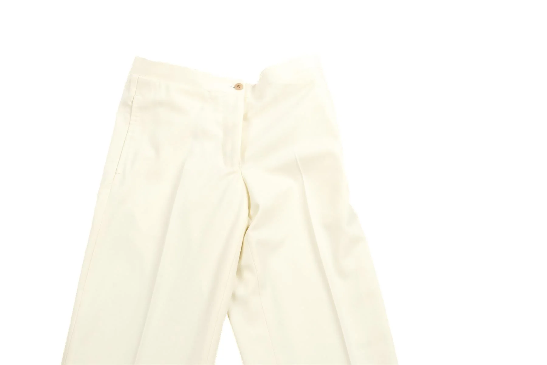 GIULIVA HERITAGE CREAM WOOL STRAIGHT LEG PANTS IT 38 UK 6 - Image 2