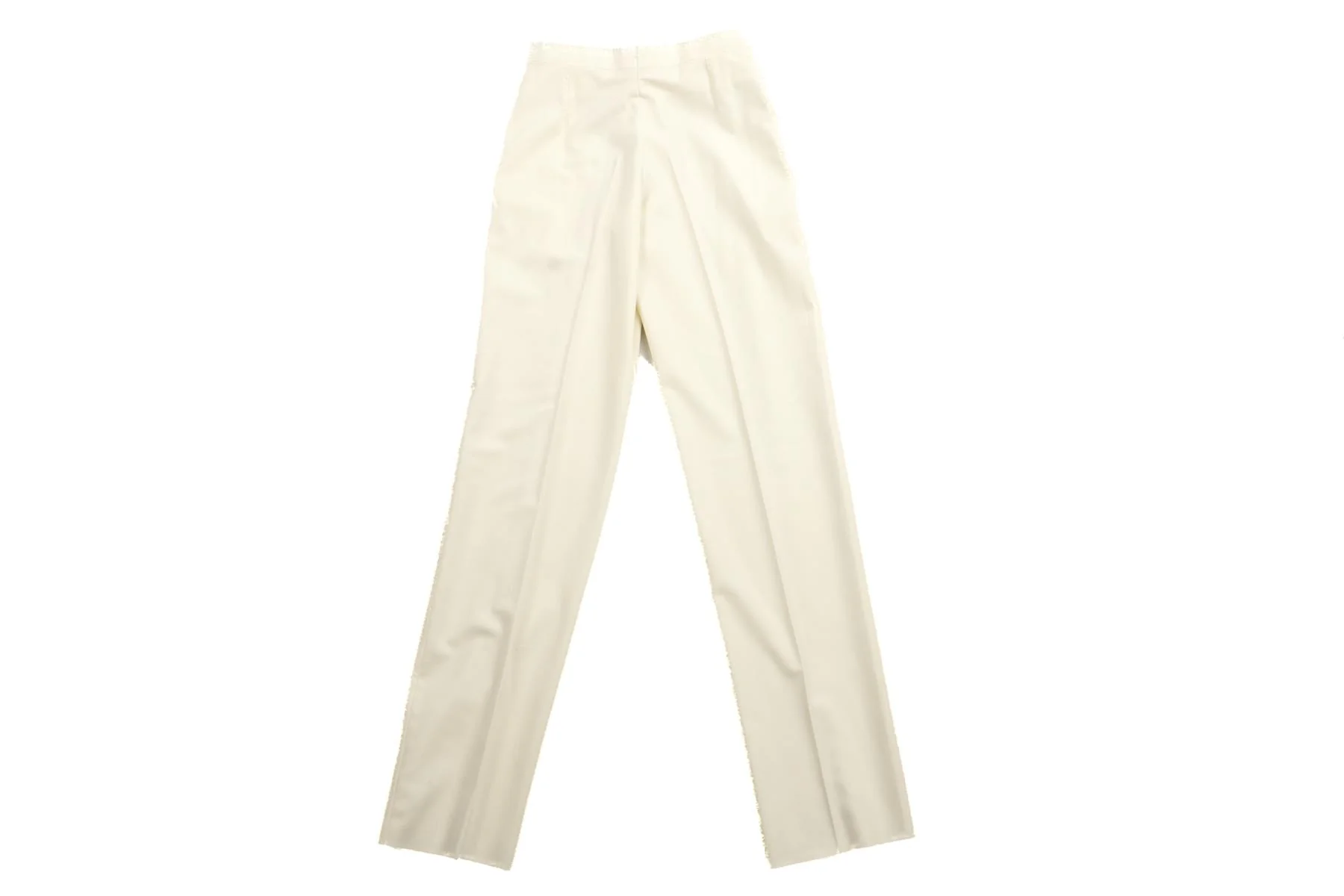 GIULIVA HERITAGE CREAM WOOL STRAIGHT LEG PANTS IT 38 UK 6 - Image 3