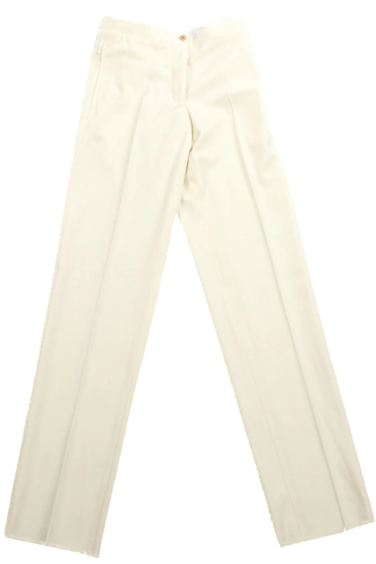 GIULIVA HERITAGE CREAM WOOL STRAIGHT LEG PANTS IT 38 UK 6 - Image 5