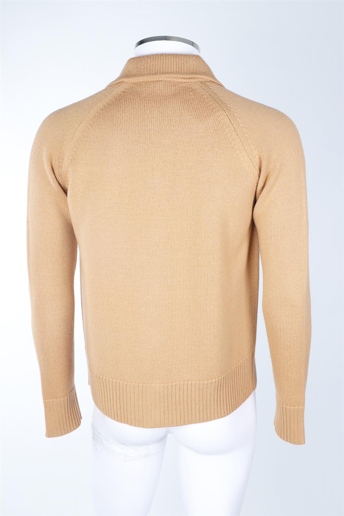 GIULIVA HERITAGE TAN MEN'S WOOL CARDIGAN MEDIUM - Image 4