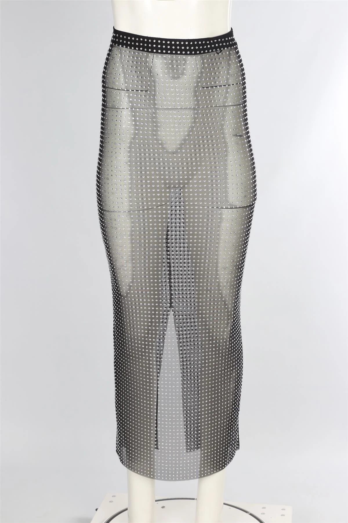 GIUSEPPE DI MORABITO BLACK MESH MIDI SKIRT IT 38 UK 6 - Image 2