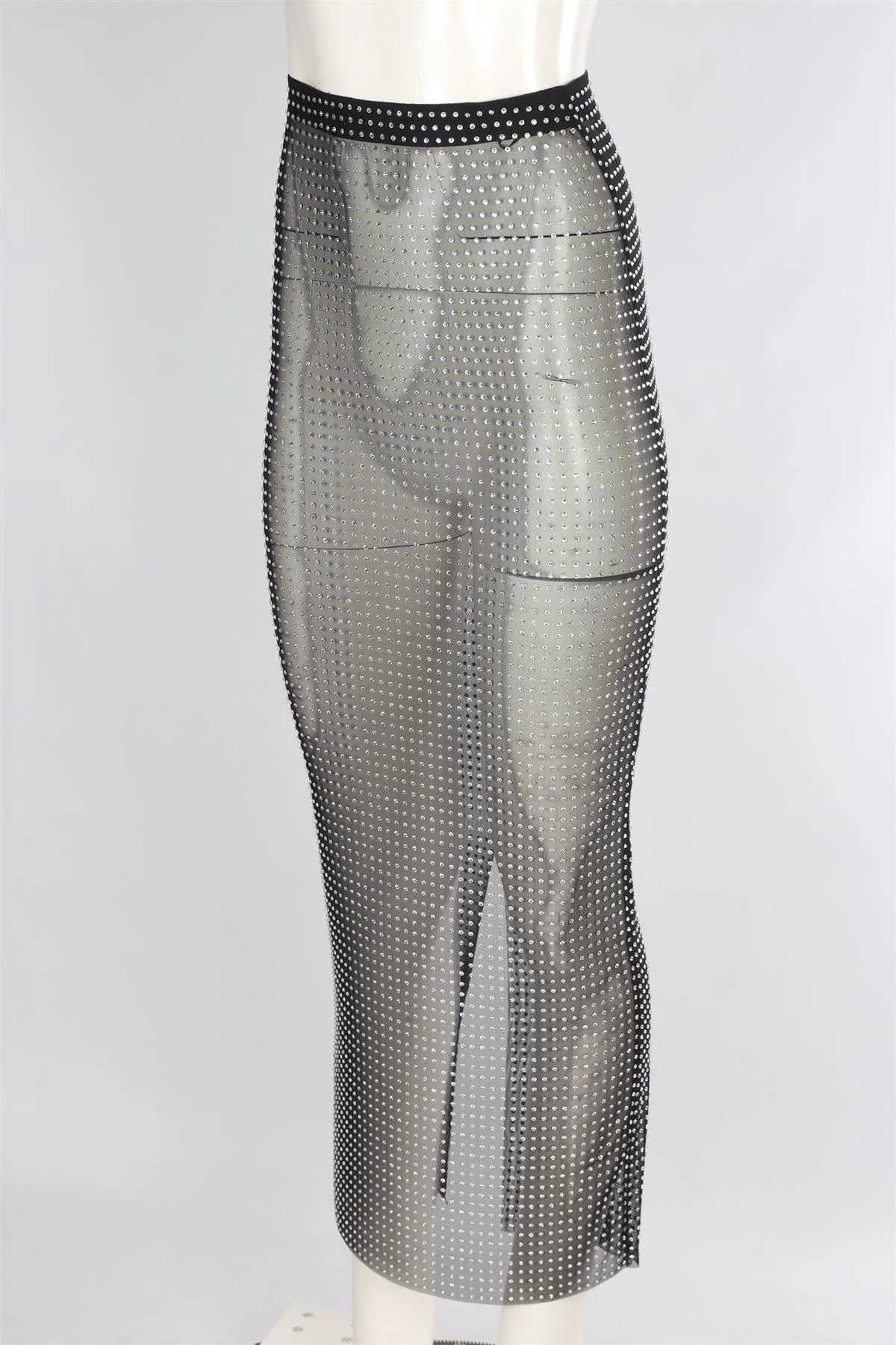 GIUSEPPE DI MORABITO BLACK MESH MIDI SKIRT IT 38 UK 6 - Image 3