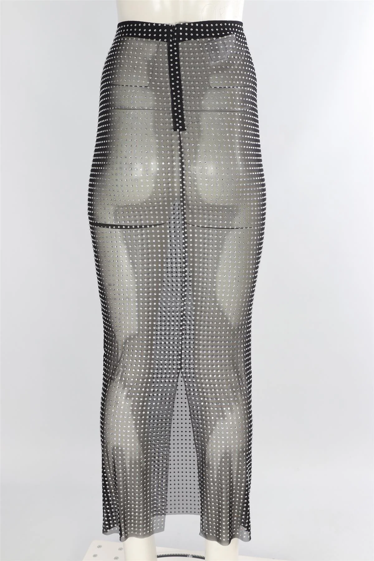 GIUSEPPE DI MORABITO BLACK MESH MIDI SKIRT IT 38 UK 6 - Image 4