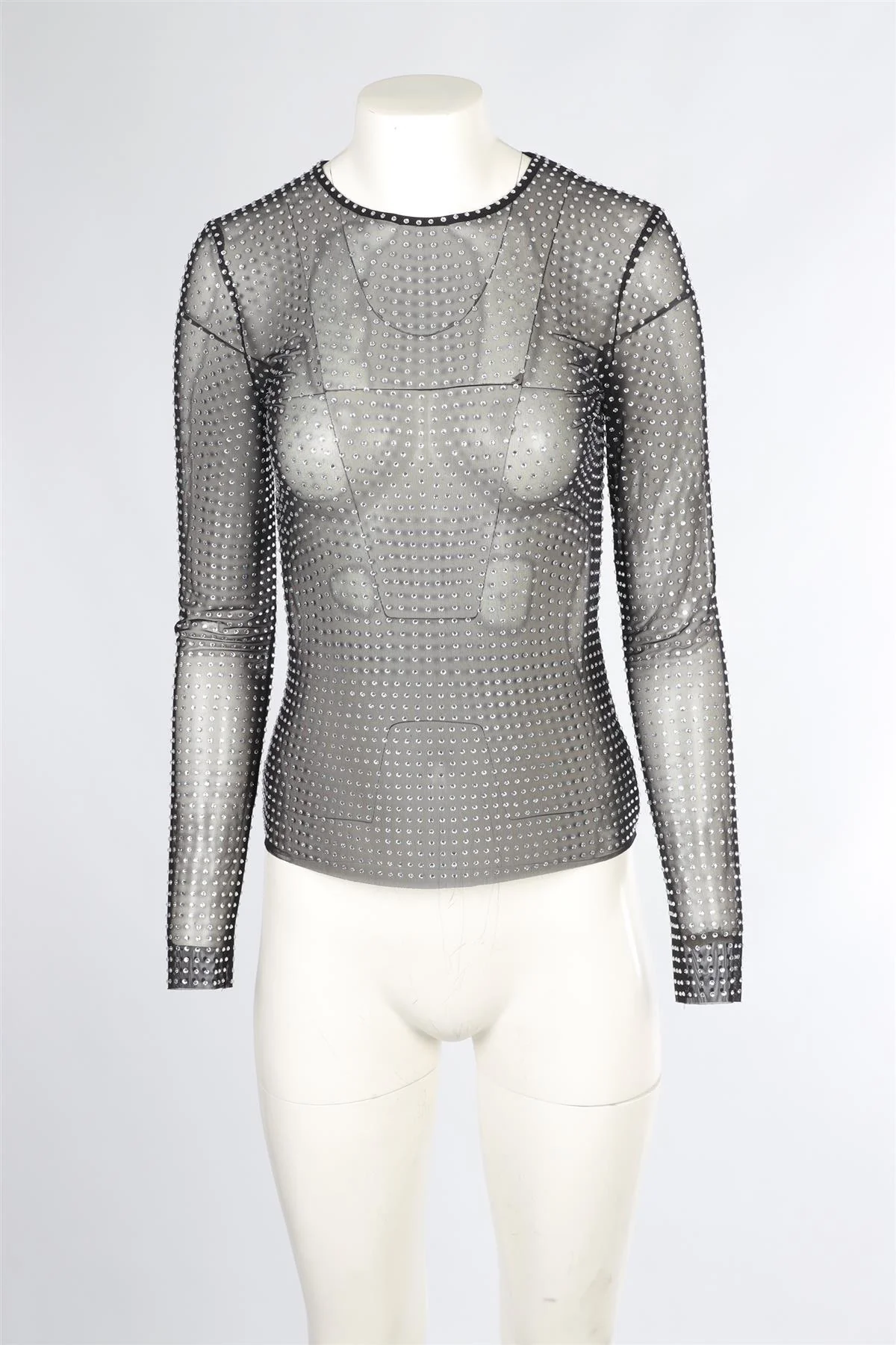 GIUSEPPE DI MORABITO BLACK MESH TOP IT 40 UK 8 - Image 2