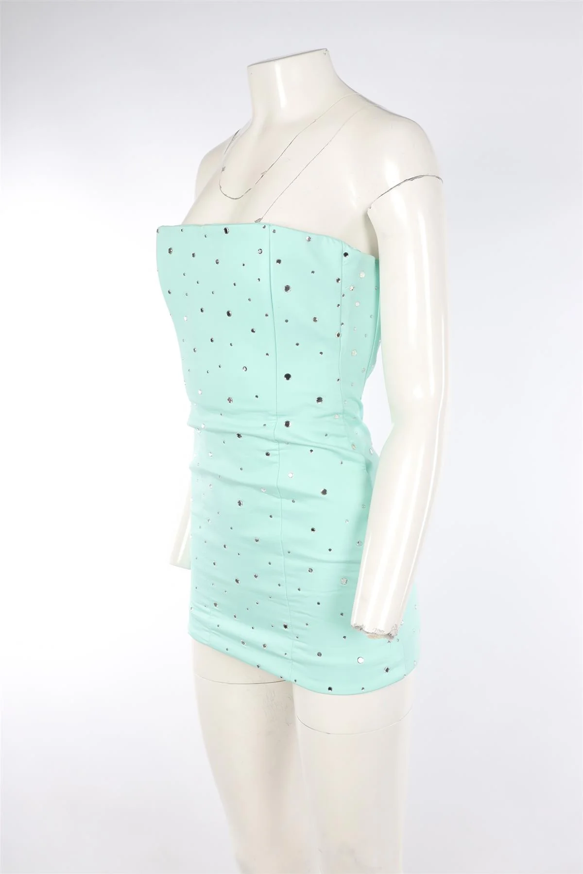 GIUSEPPE DI MORABITO BLUE COTTON MINI DRESS XSMALL - Image 3