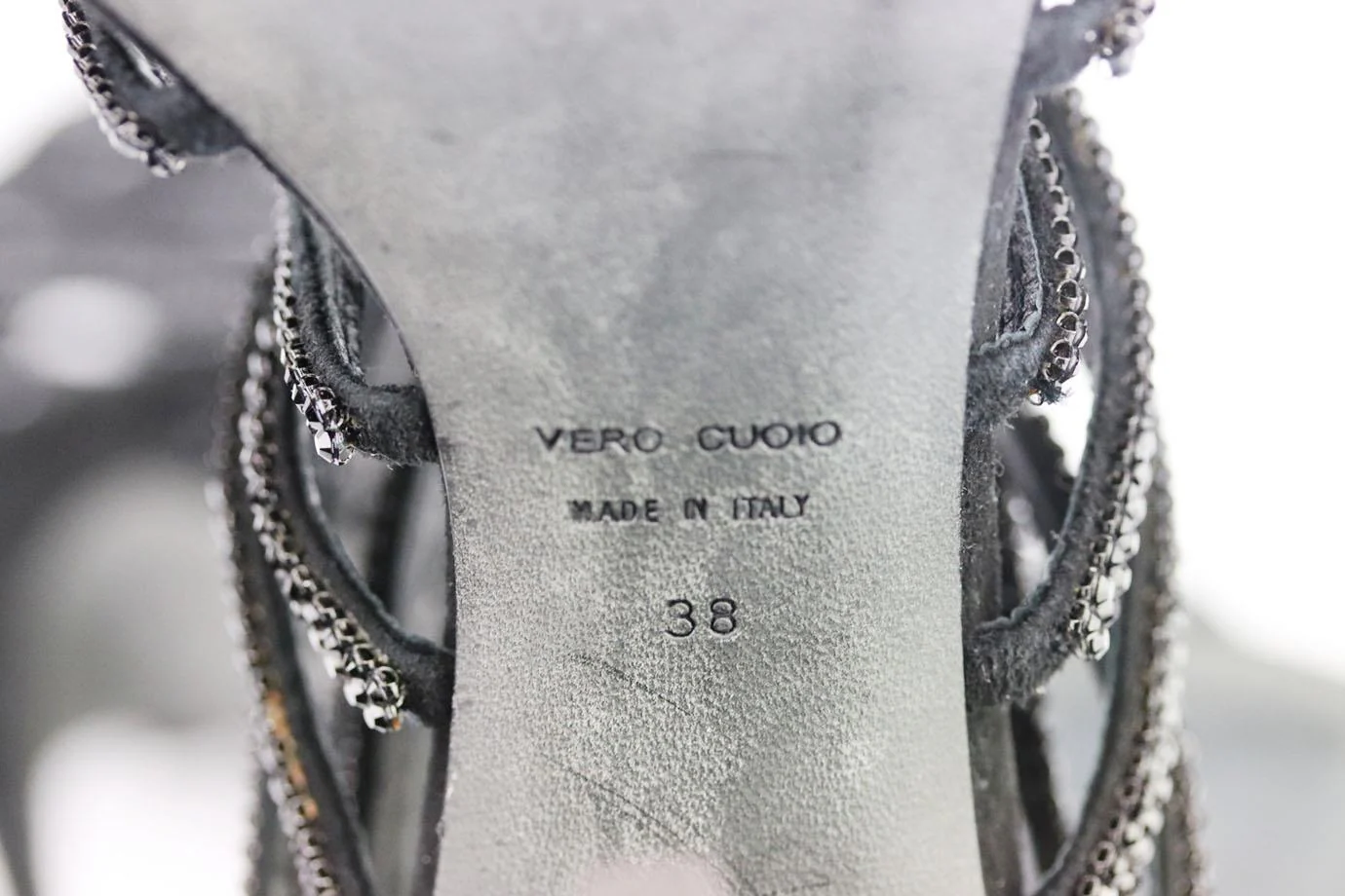 GIUSEPPE ZANOTTI + BALMAIN CRYSTAL EMBELLISHED SUEDE SANDALS EU 38 UK 5 US 8 - Image 6