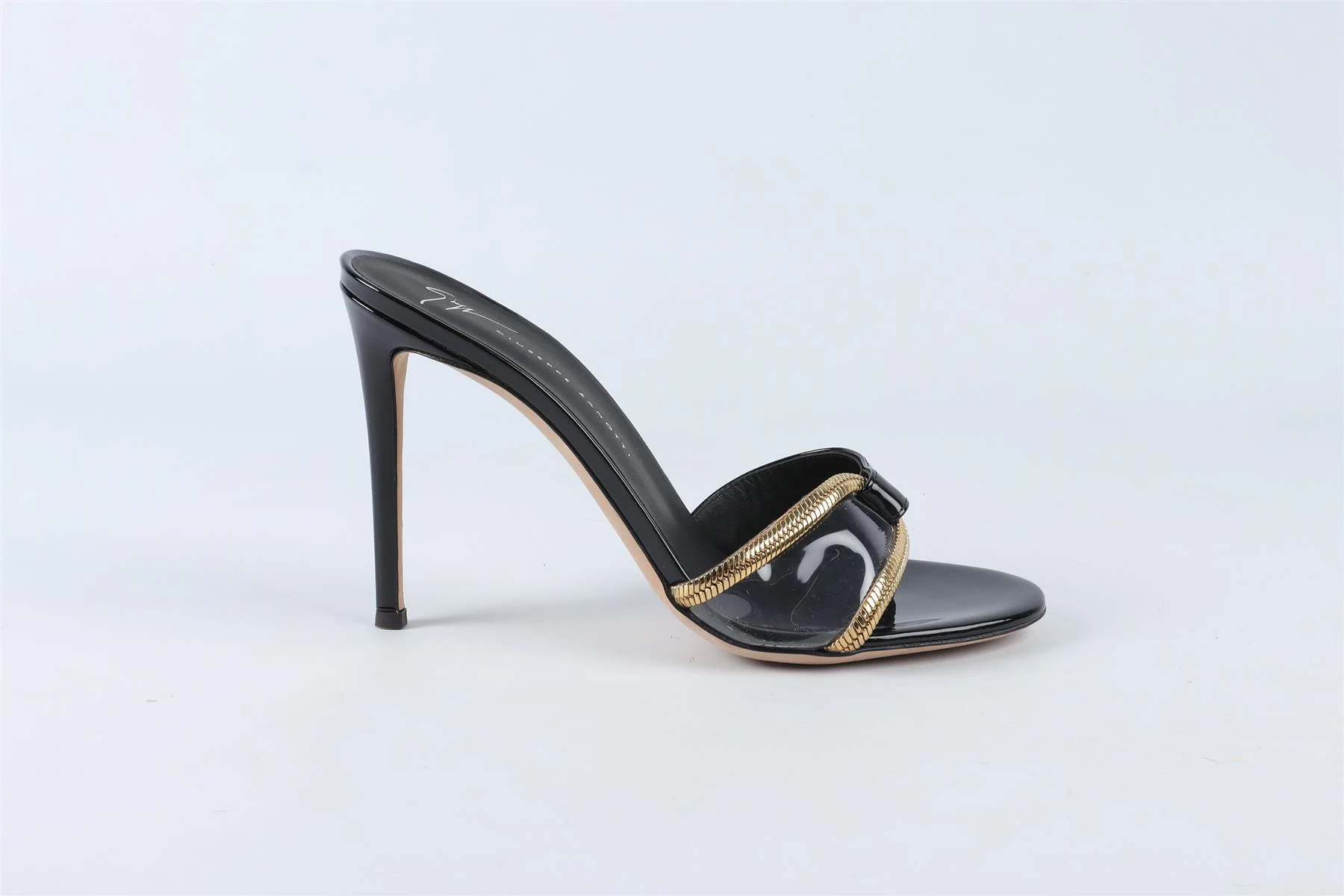 GIUSEPPE ZANOTTI BLACK LEATHER SANDALS EU 38 UK 5 US 8 - Image 2