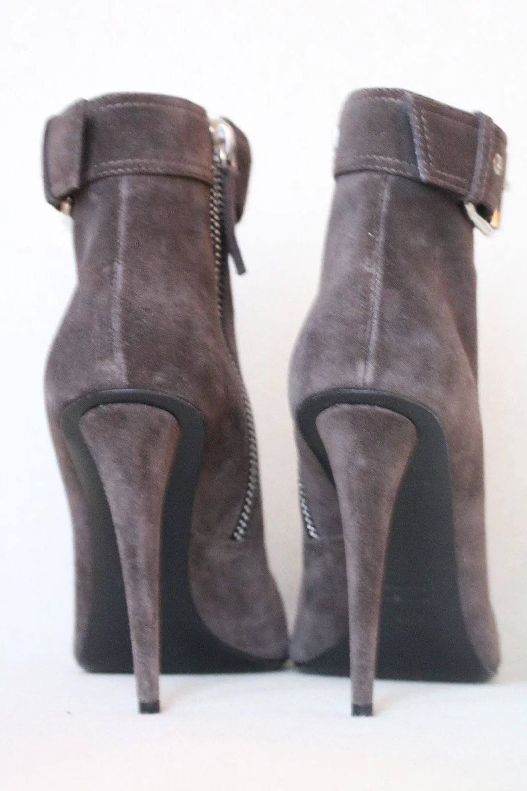 GIUSEPPE ZANOTTI BLACK SUEDE ANKLE BOOTS HEELS 38.5 UK 5.5 US 8.5 - Image 3