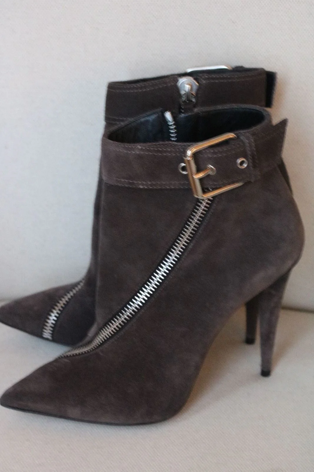 GIUSEPPE ZANOTTI BLACK SUEDE ANKLE BOOTS HEELS 38.5 UK 5.5 US 8.5 - Image 4