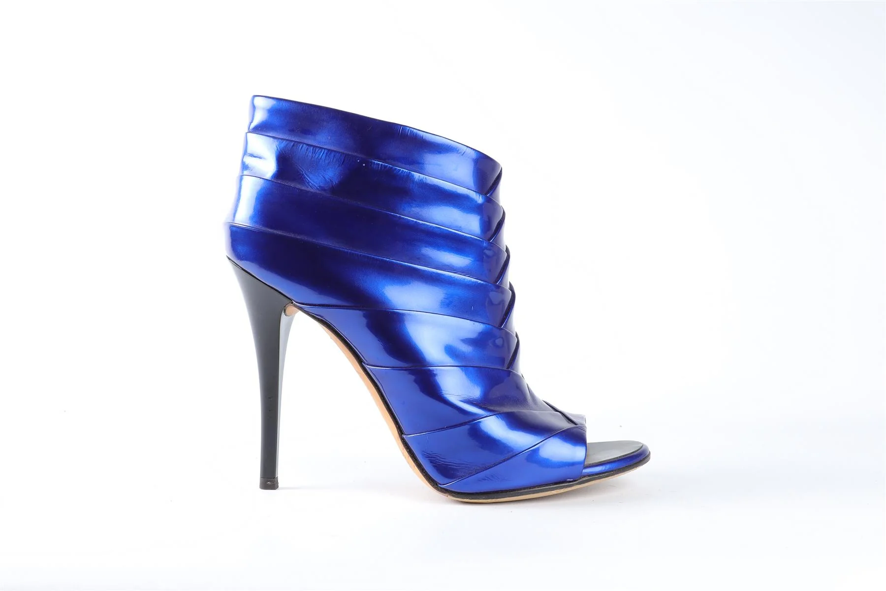 GIUSEPPE ZANOTTI BLUE LEATHER ANKLE BOOTS EU 38.5 UK 5.5 US 8.5 - Image 2