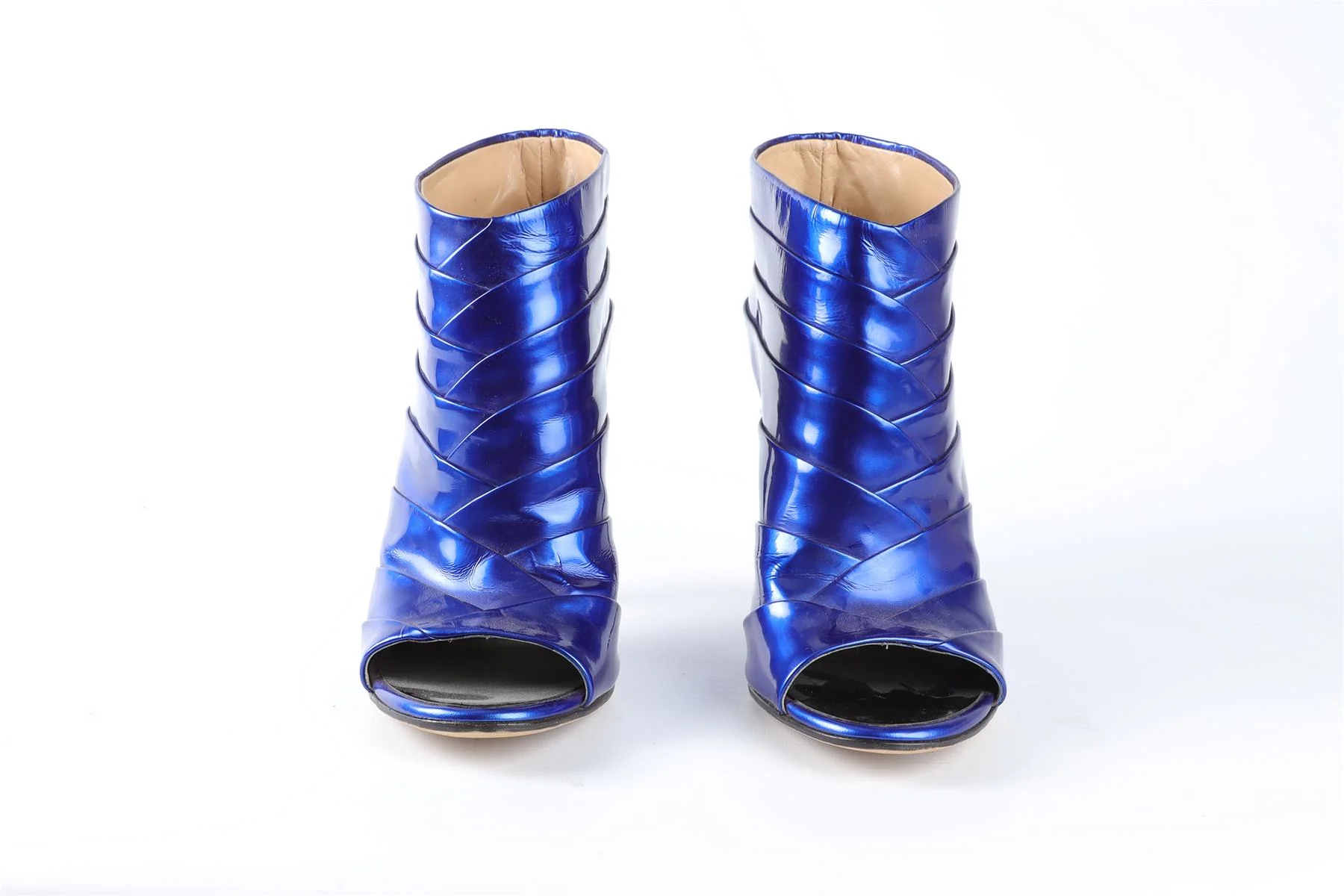 GIUSEPPE ZANOTTI BLUE LEATHER ANKLE BOOTS EU 38.5 UK 5.5 US 8.5 - Image 3