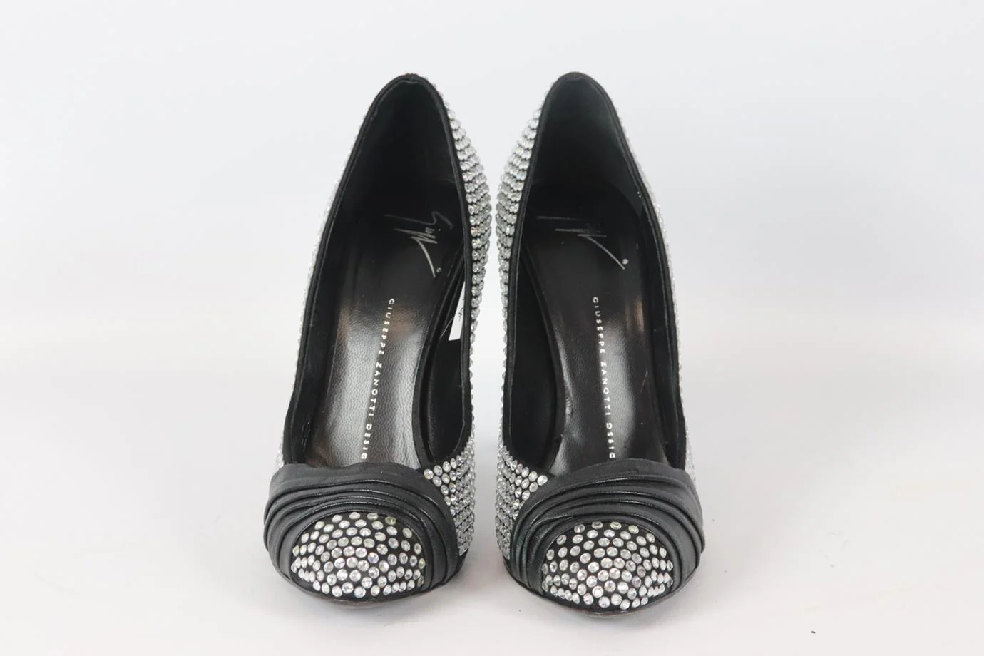 GIUSEPPE ZANOTTI CRYSTAL EMBELLISHED SATIN AND LEATHER PUMPS EU 39 UK 6 US 9 - Image 3