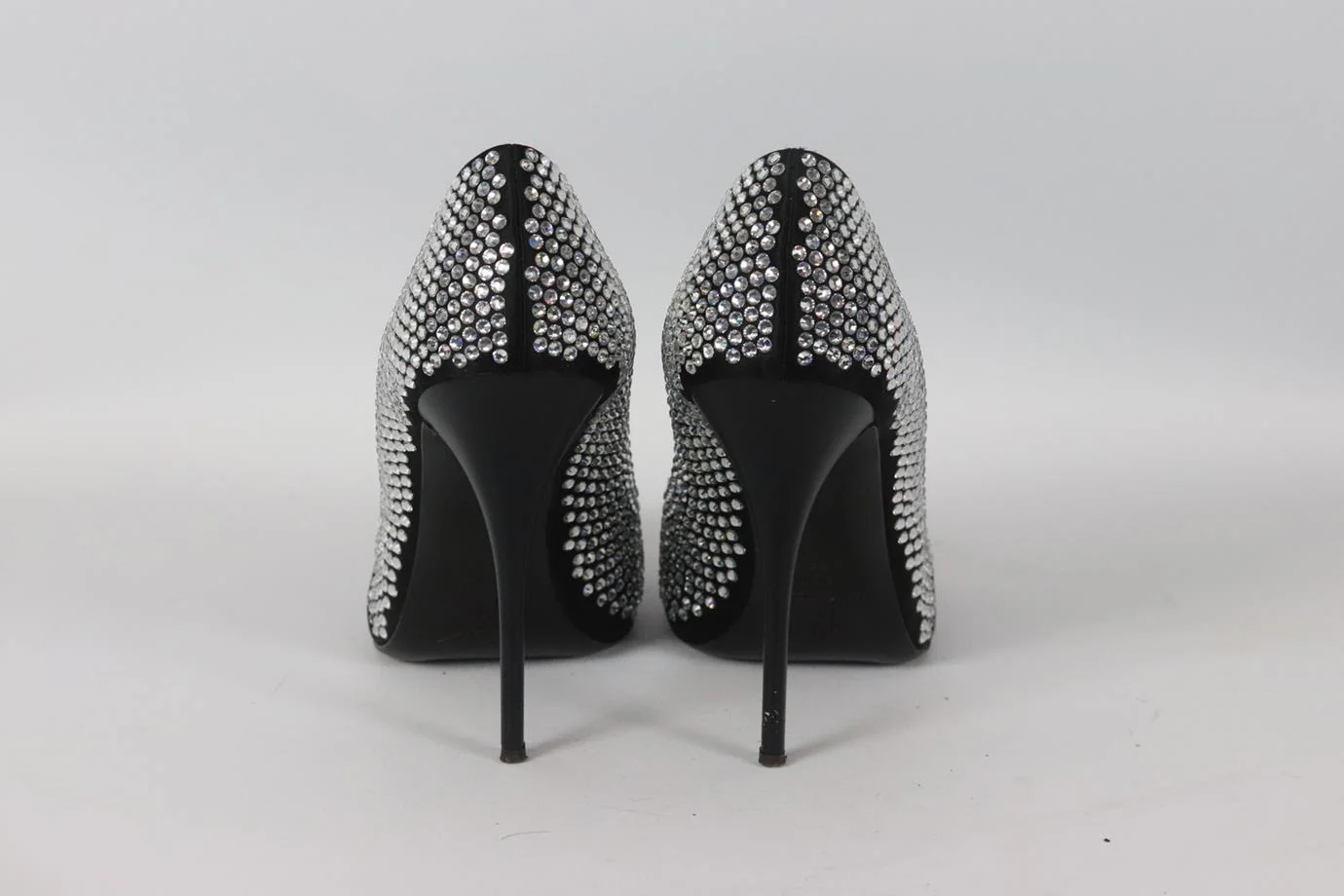 GIUSEPPE ZANOTTI CRYSTAL EMBELLISHED SATIN AND LEATHER PUMPS EU 39 UK 6 US 9 - Image 4