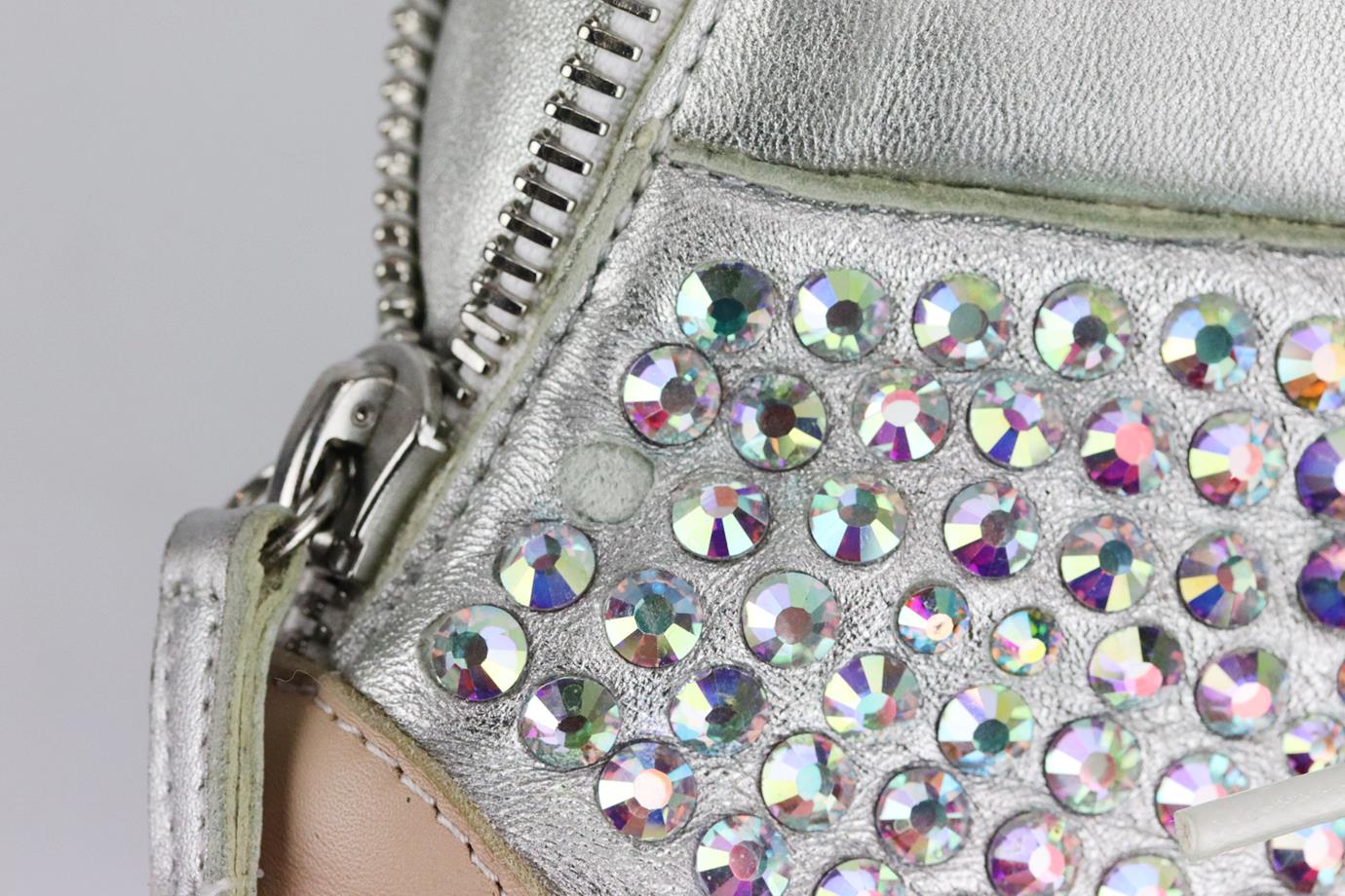GIUSEPPE ZANOTTI EMBELLISHED LEATHER HIGH TOP SNEAKERS EU 38 UK 5 US 8 - Image 7