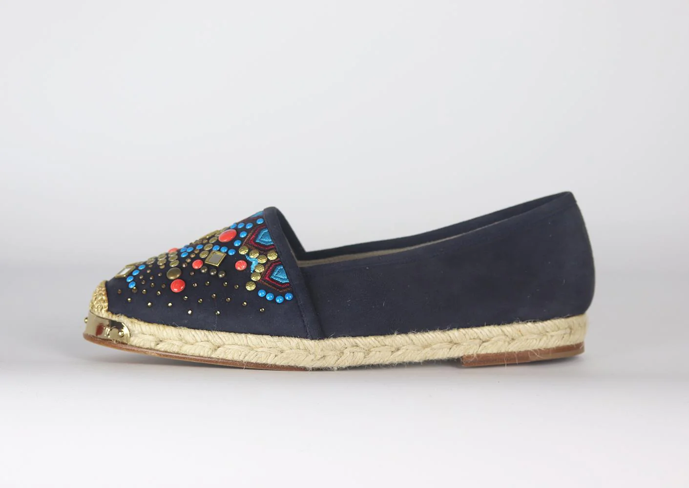 GIUSEPPE ZANOTTI EMBELLISHED SUEDE ESPADRILLES EU 38 UK 5 US 8 - Image 2