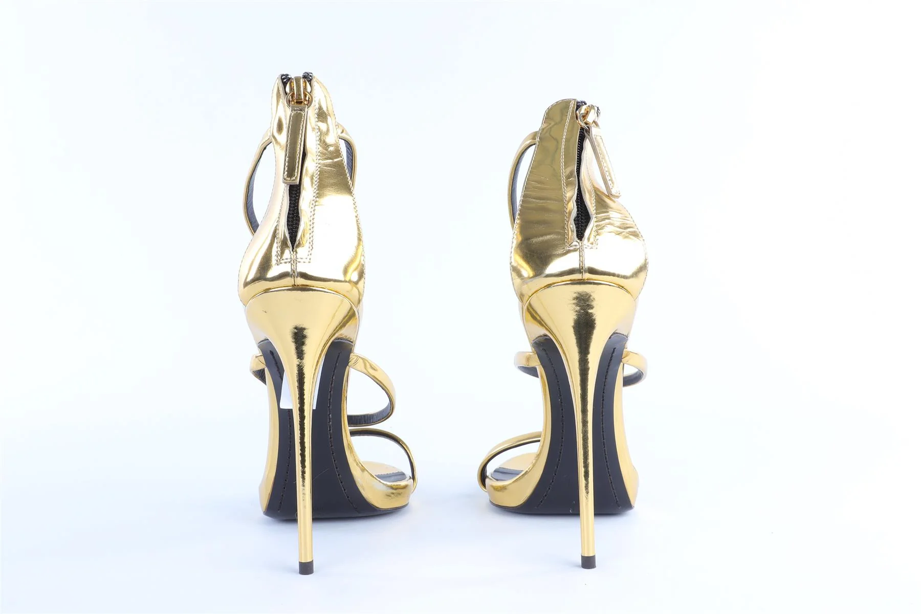 GIUSEPPE ZANOTTI GOLD LEATHER SANDALS - Image 5