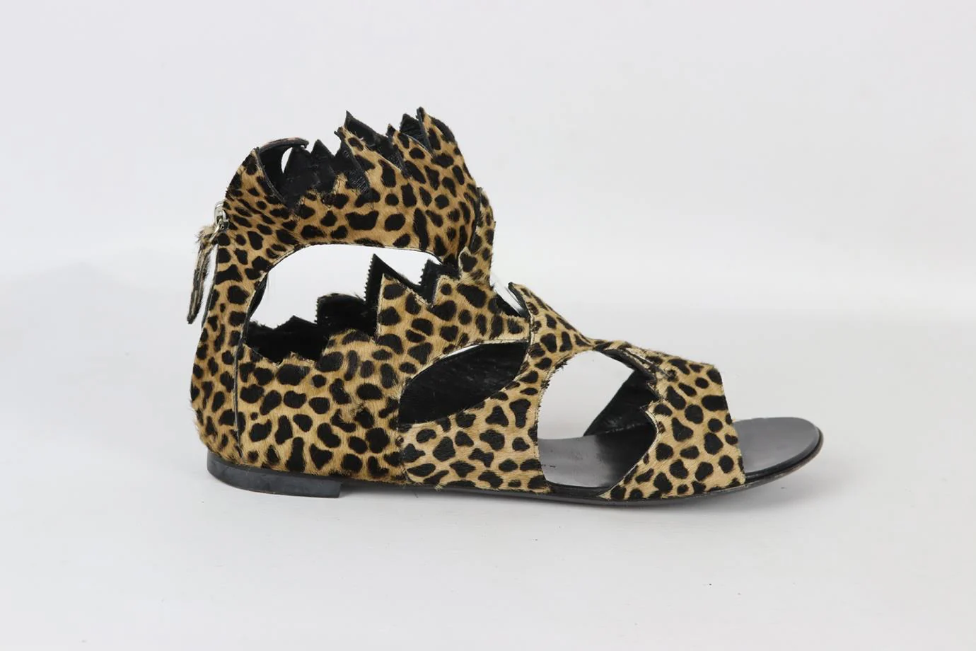 GIUSEPPE ZANOTTI LEOPARD PRINT CALF HAIR AND LEATHER SANDALS EU 38.5 UK 5.5 US 8.5 - Image 2