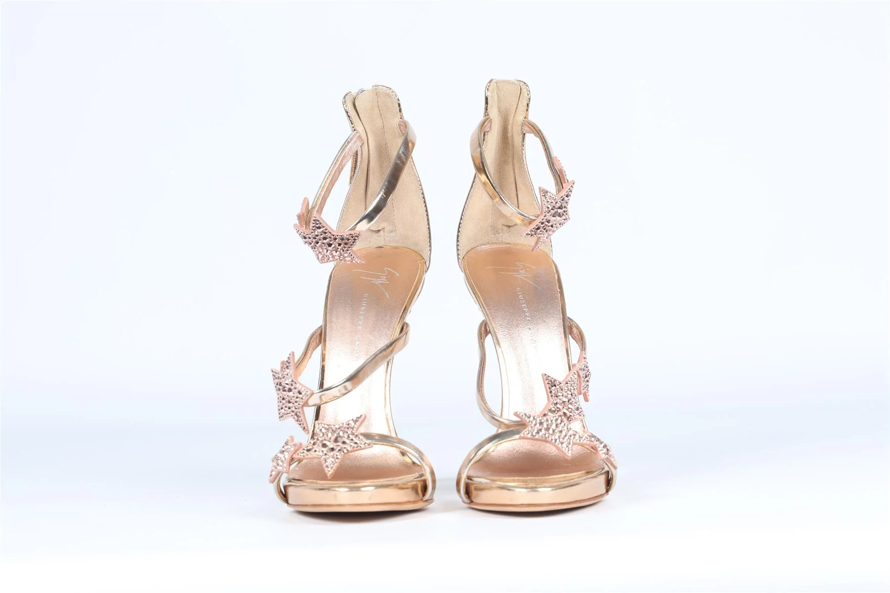 GIUSEPPE ZANOTTI METALLIC CRYSTAL AND LEATHER SANDALS EU 38 UK 5 US 8 - Image 3