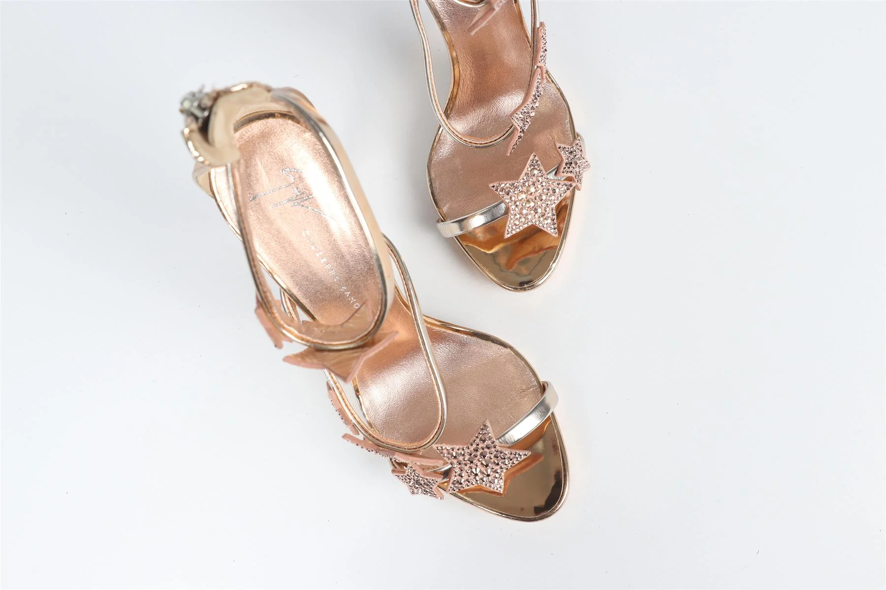 GIUSEPPE ZANOTTI METALLIC CRYSTAL AND LEATHER SANDALS EU 38 UK 5 US 8 - Image 4