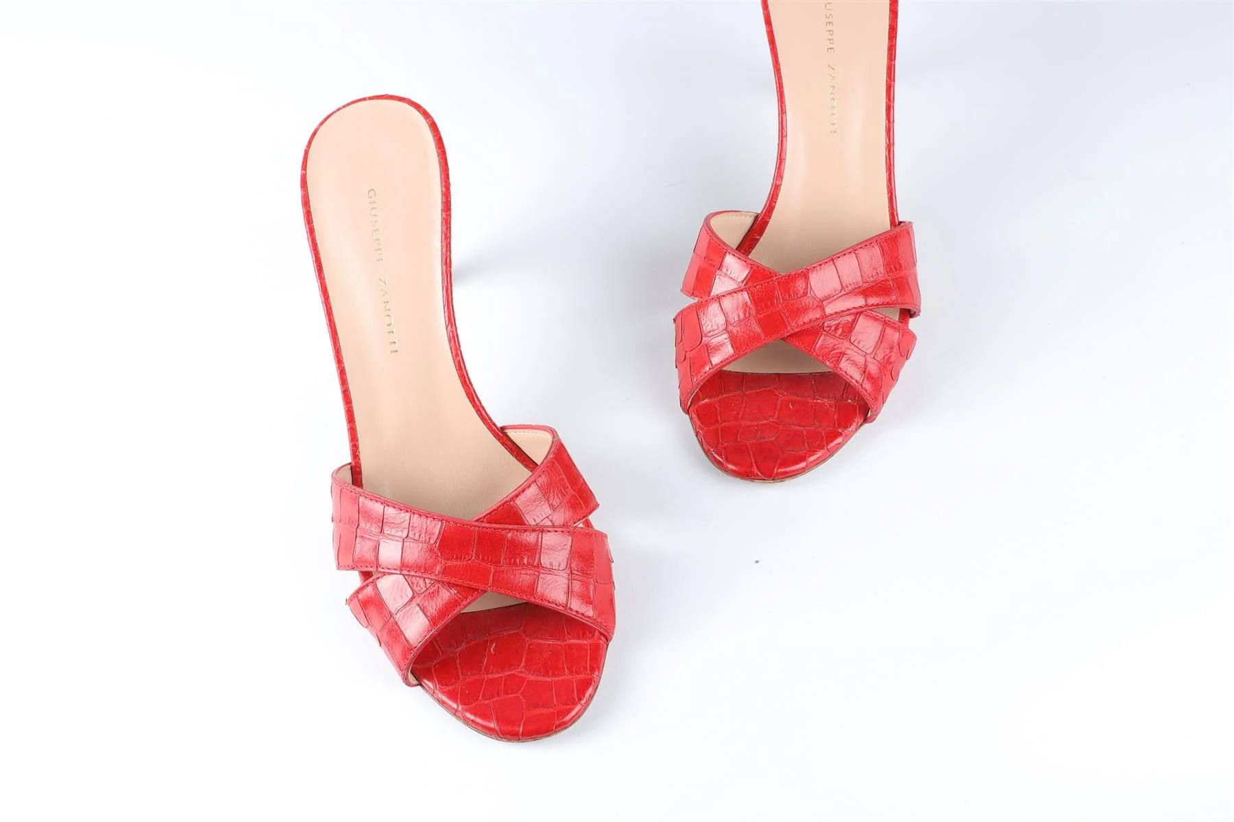 GIUSEPPE ZANOTTI RED LEATHER MULES EU 36 UK 3 US 6 - Image 4