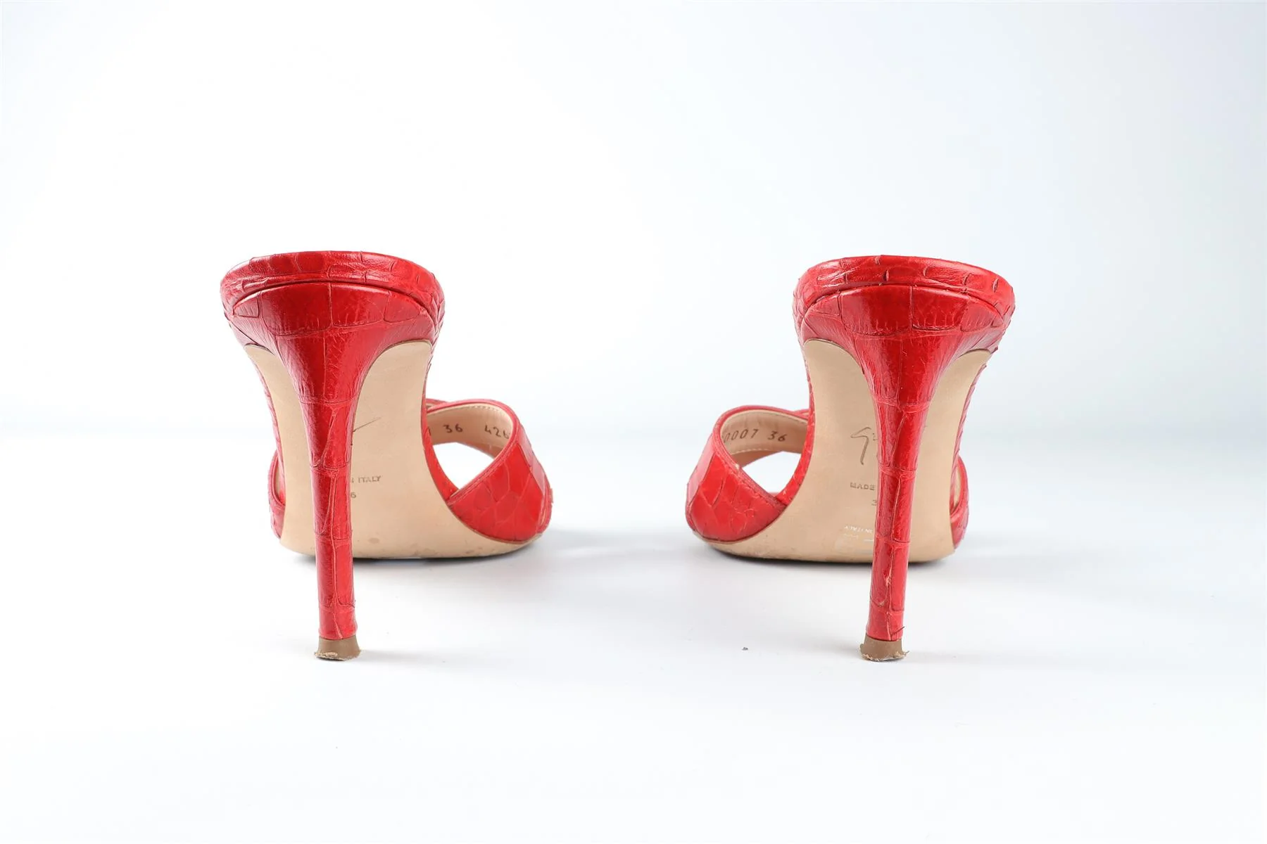 GIUSEPPE ZANOTTI RED LEATHER MULES EU 36 UK 3 US 6 - Image 5