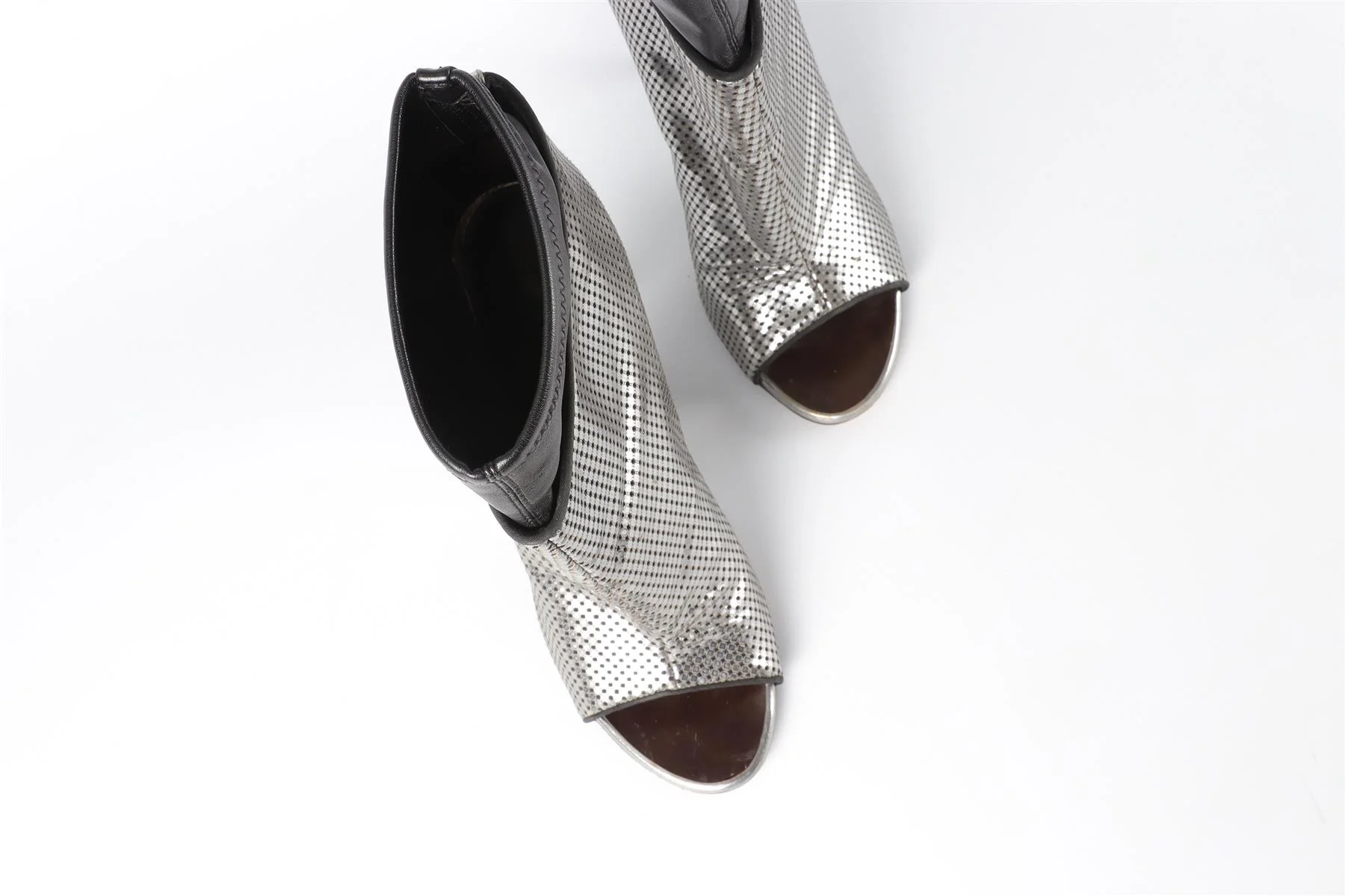 GIUSEPPE ZANOTTI SILVER LEATHER ANKLE BOOTS EU 38.5 UK 5.5 US 8.5 - Image 4