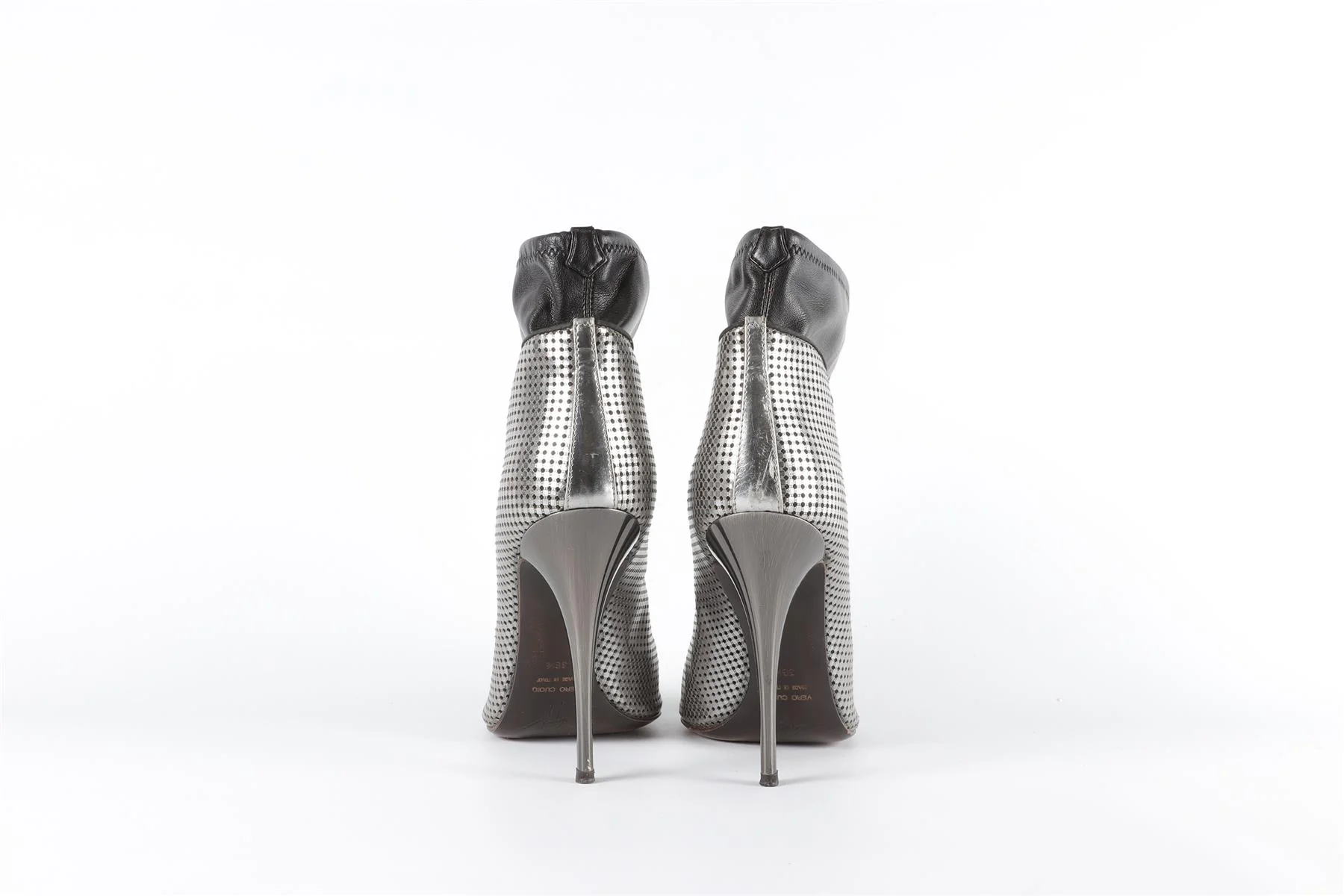GIUSEPPE ZANOTTI SILVER LEATHER ANKLE BOOTS EU 38.5 UK 5.5 US 8.5 - Image 5